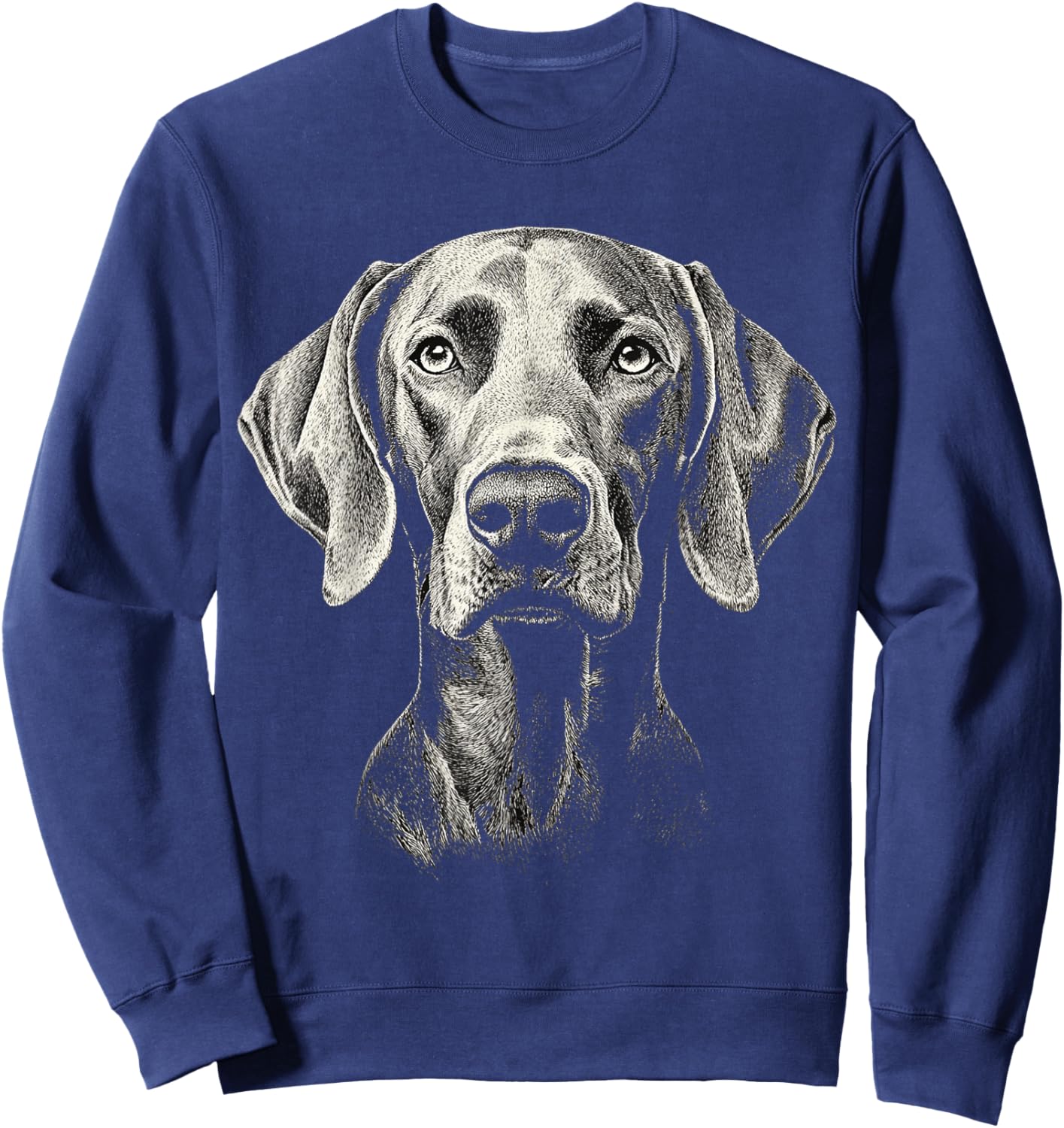 Weimaraner Dog Motif Pet Illustration Weimaraner Sweatshirt - Sweatshirt | Navy