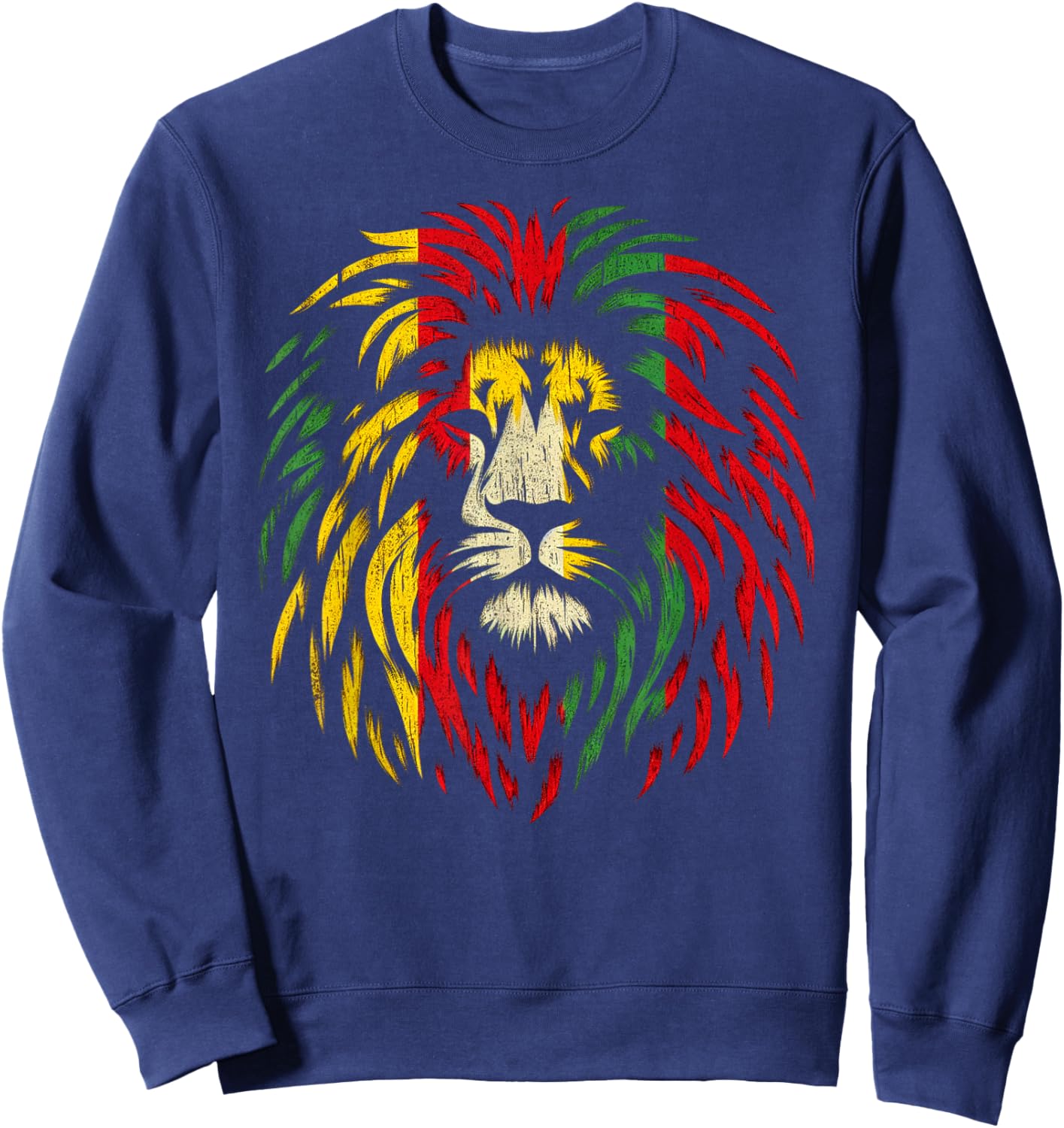 Bold Rasta Lion Sweatshirt - Sweatshirt | Navy
