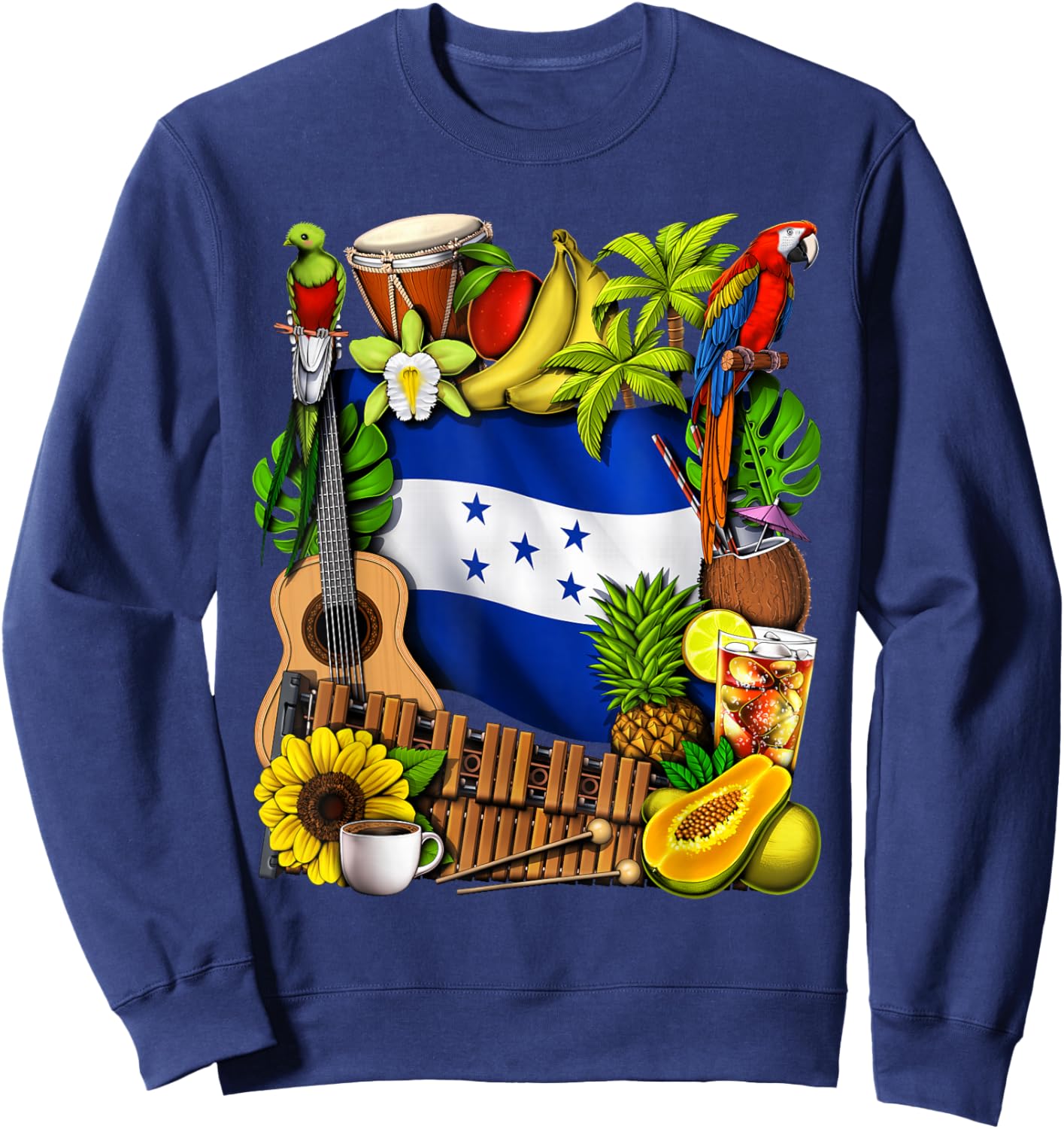 Honduras Heritage Honduran Flag Honduras Heritage Roots Sweatshirt - Sweatshirt | Navy