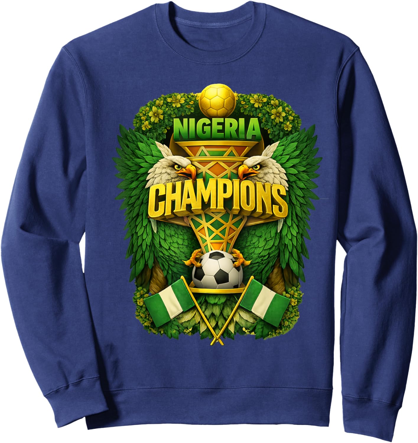Nigeria Football Jersey Nigerian Eagle Supporter Super Eagl Sweatshirt - Sweatshirt | Navy