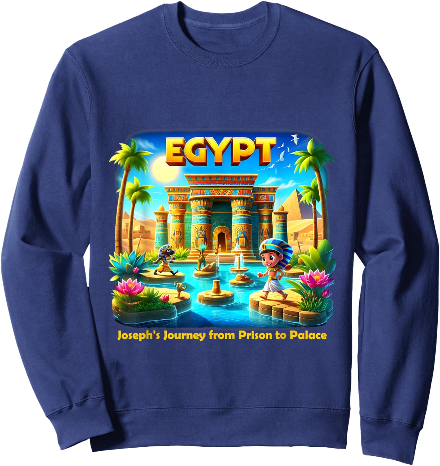 VBS 2025 Camp Youth Trip Egypt Adventure Kids Sweatshirt - Sweatshirt | Navy