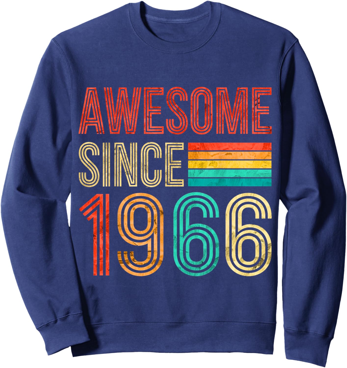60 Birthday Men 60yr Awesome Vintage 1966 60th Birthday Sweatshirt - Sweatshirt | Navy