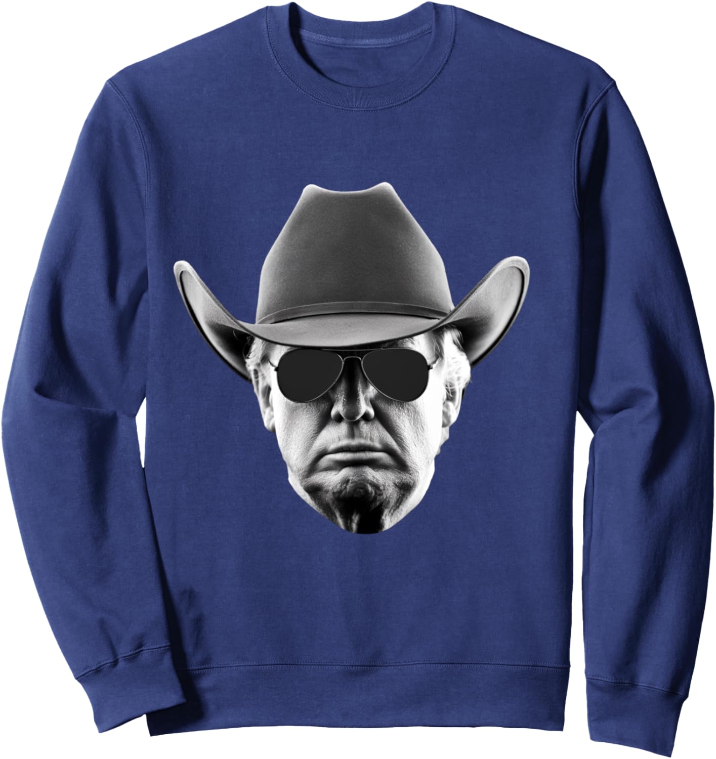 Cool Donald Trump Cowboy Hat US USA America President Sweatshirt - Sweatshirt | Navy