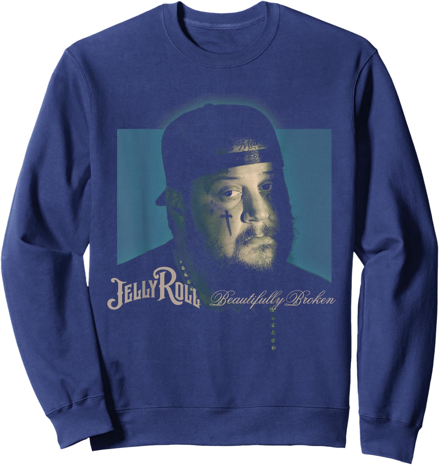 Jelly Roll - Beautifully Broken Portrait Sweatshirt - Sweatshirt | Navy