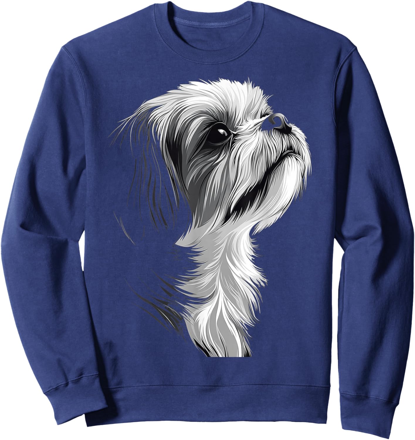 Shih Tzu Dog Graphic Pet Art Shih Tzu Sweatshirt - Sweatshirt | Navy