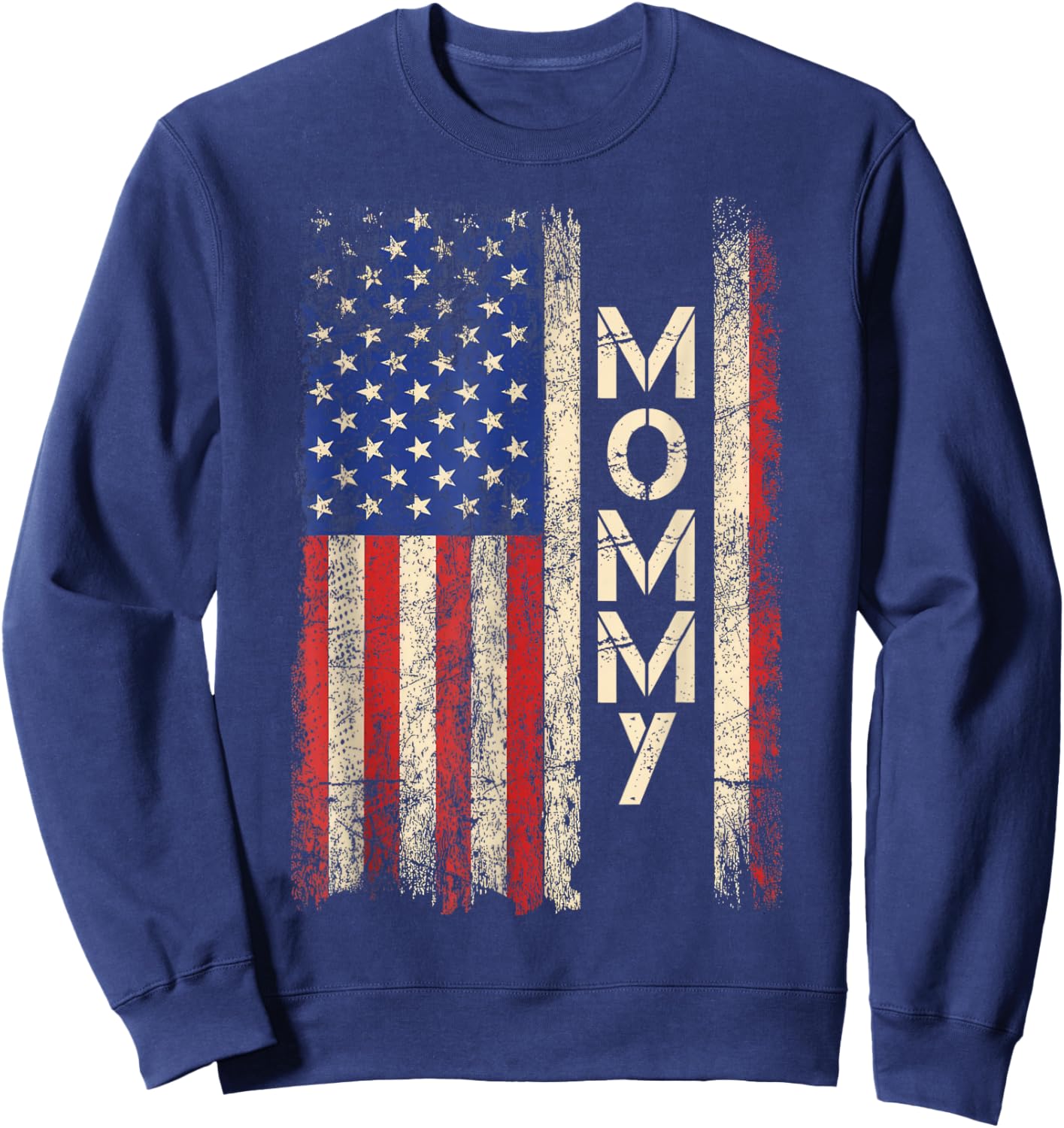 Mommy American Flag Mother's Day Sweatshirt - Sweatshirt | Navy