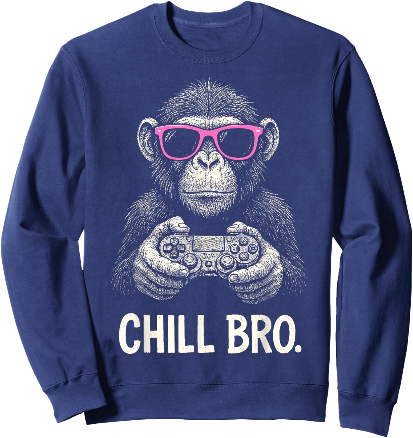 Chill Bro Cooler AFFE mit Sonnenbrille Gamer Geschenk Lustig Sweatshirt - Sweatshirt | Navy