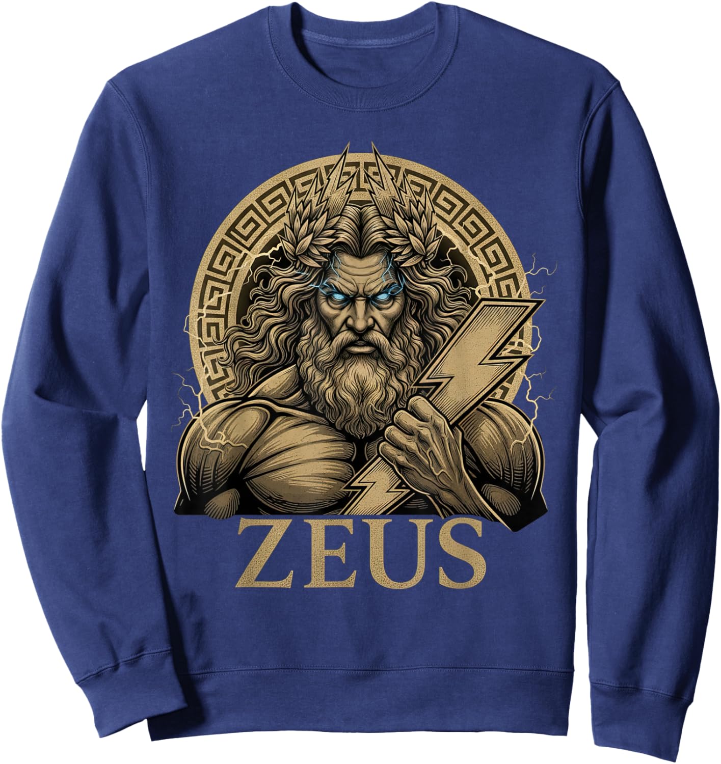 Greek Mythology Dark God Zeus Gothic Greece Ancient Sweatshirt - Sweatshirt | Navy