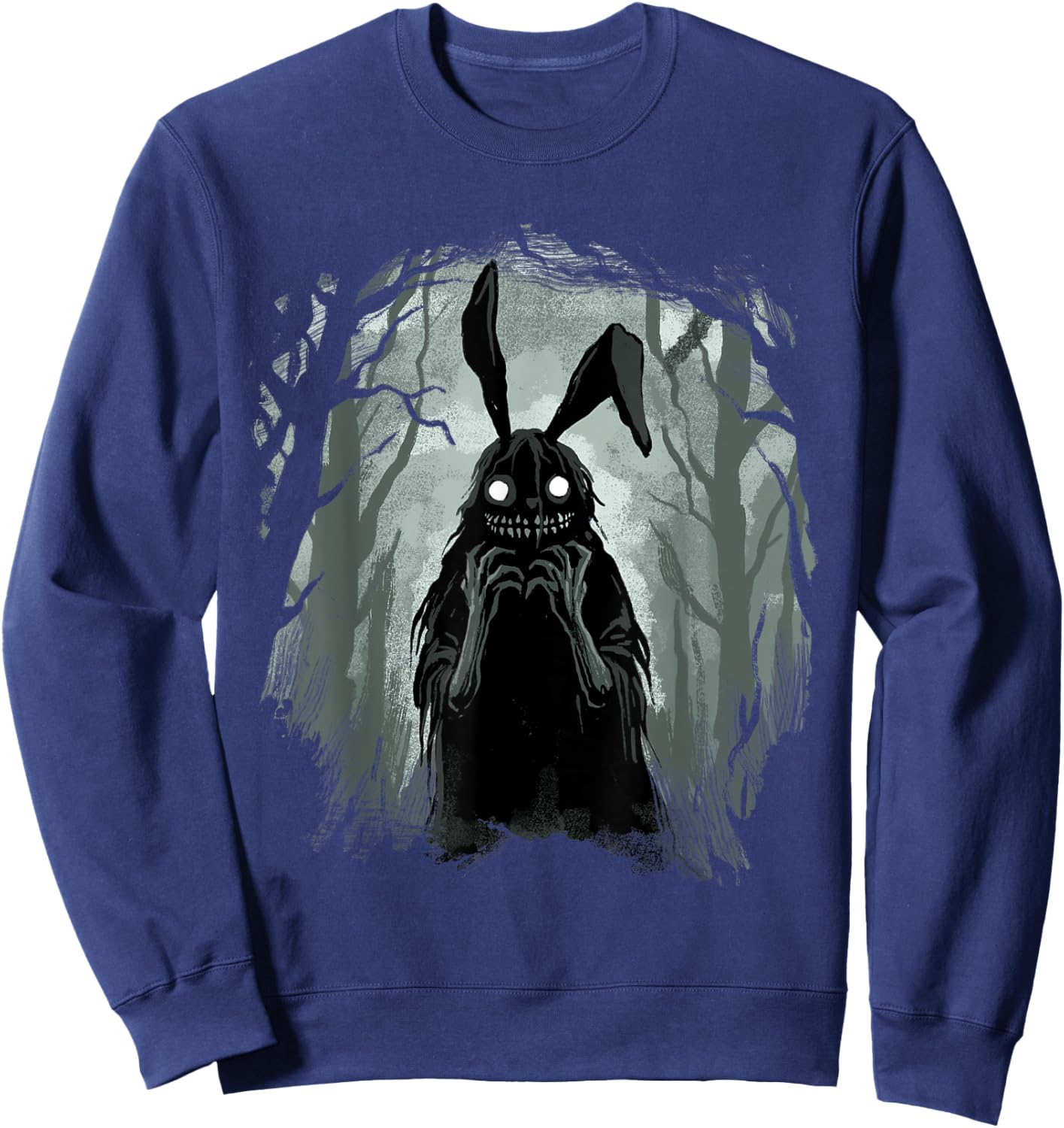 Gothic Shirt Creepy Bunny Goth Rabbit Evil Rabbit Weirdcore Sweatshirt - Sweatshirt | Navy