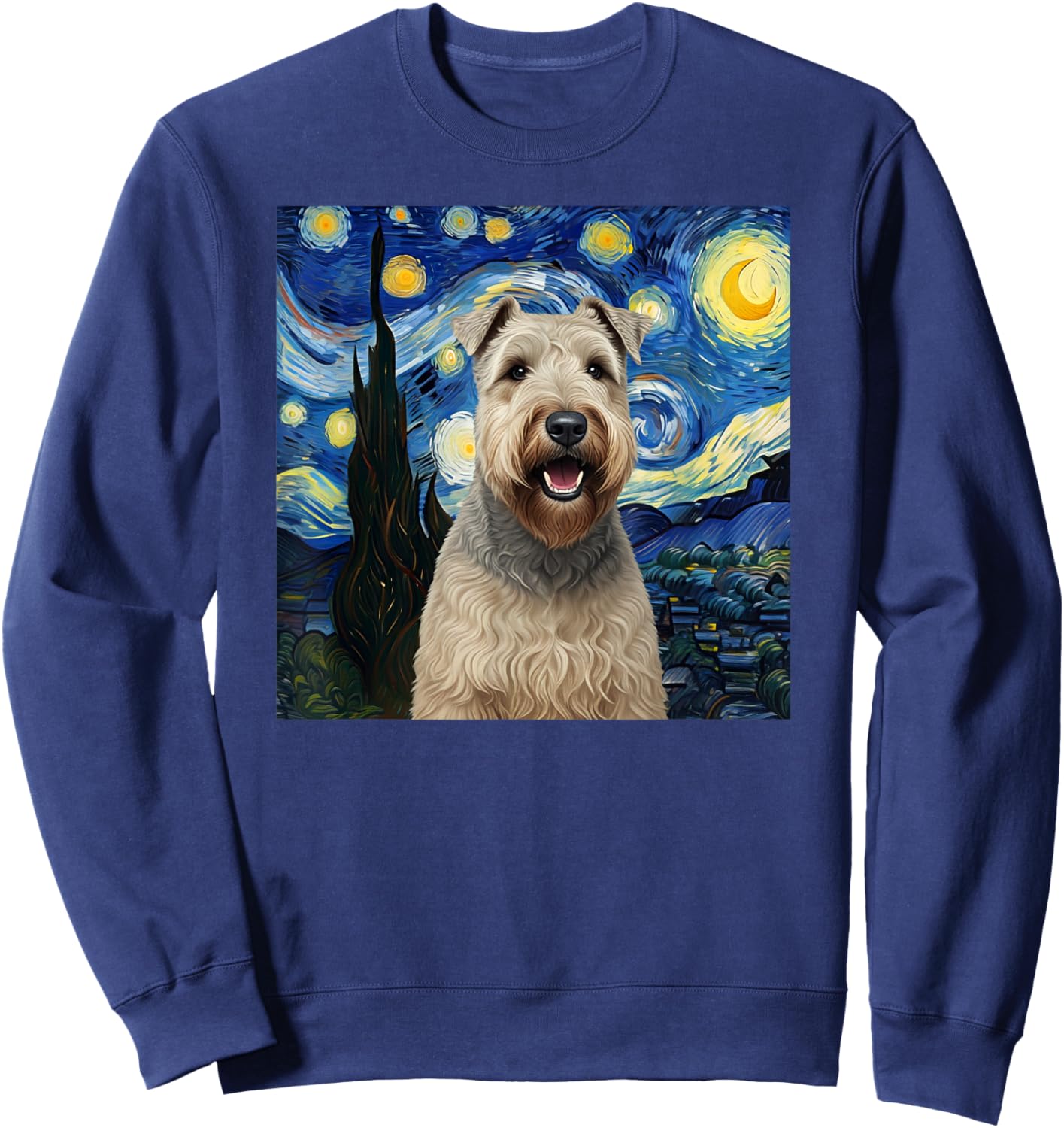Wheaten Terrier Starry Night Dog Lover Gift Men Women Kids Sweatshirt - Sweatshirt | Navy