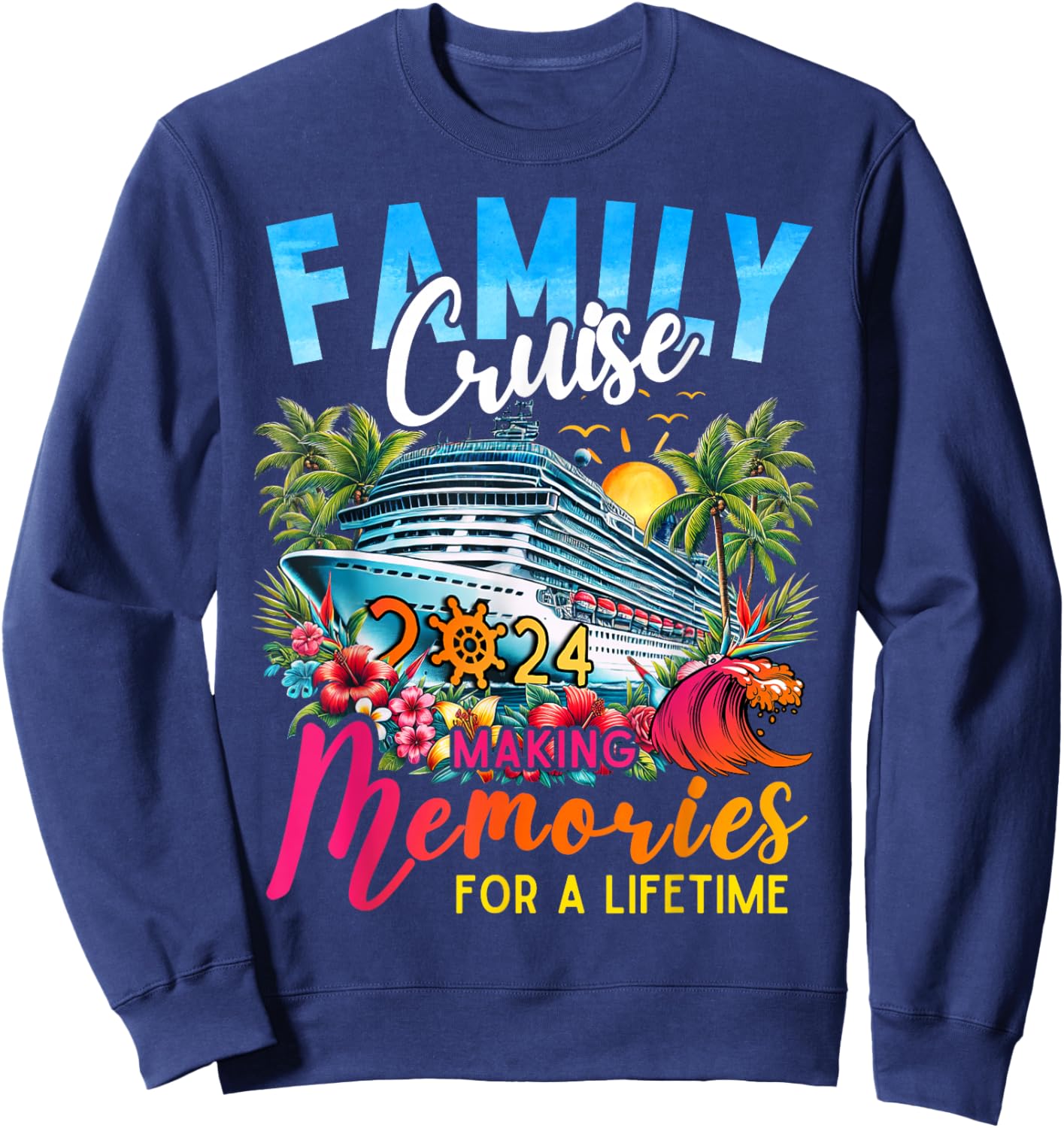 Family Cruise 2024 Reunion Matching Friend Vacation Women Sweatshirt - Sweatshirt | Navy