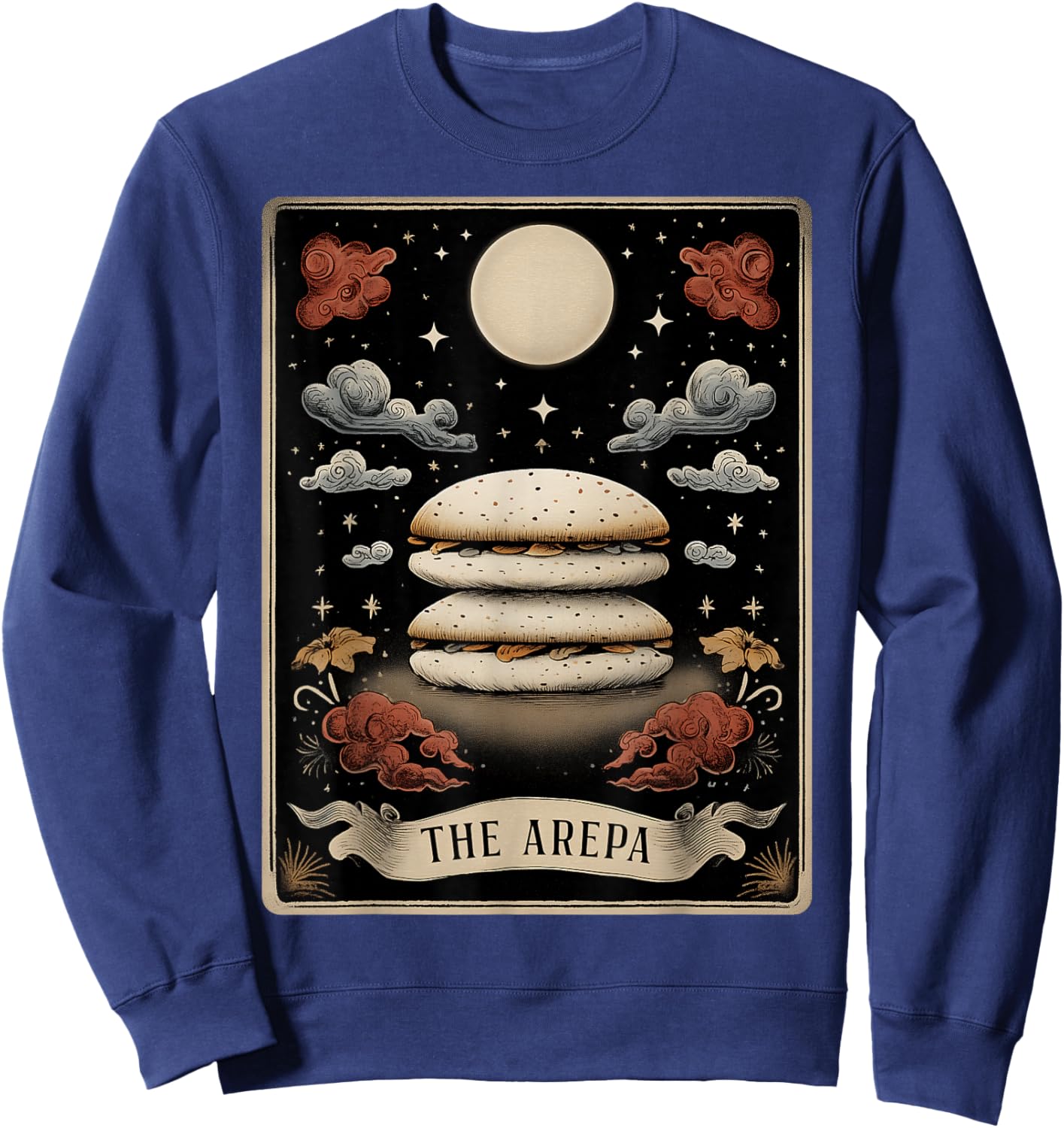 The Arepa Venezuelan Tarot Card Colombian Food Arepas Witch Sweatshirt - Sweatshirt | Navy