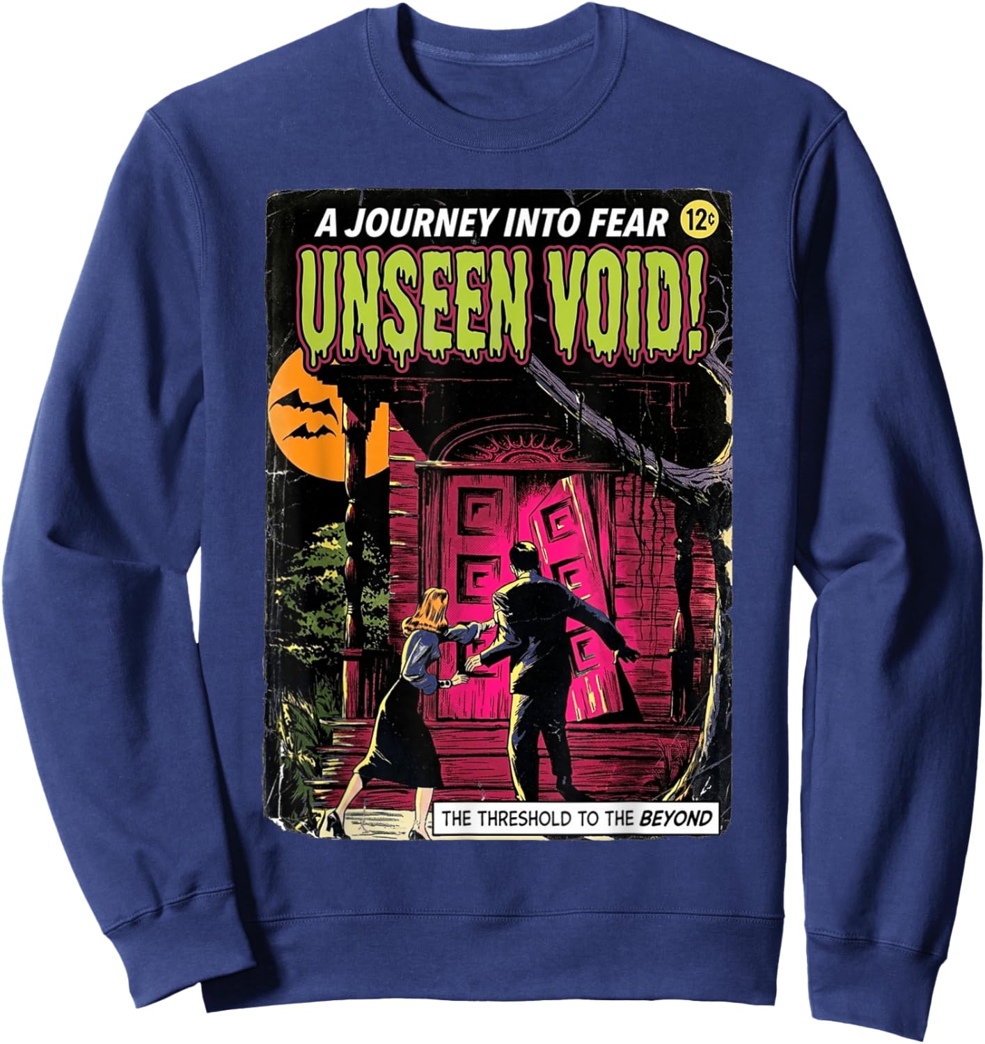 Unseen Void Vintage Horror Comic Book Cover Sweatshirt - Sweatshirt | Navy