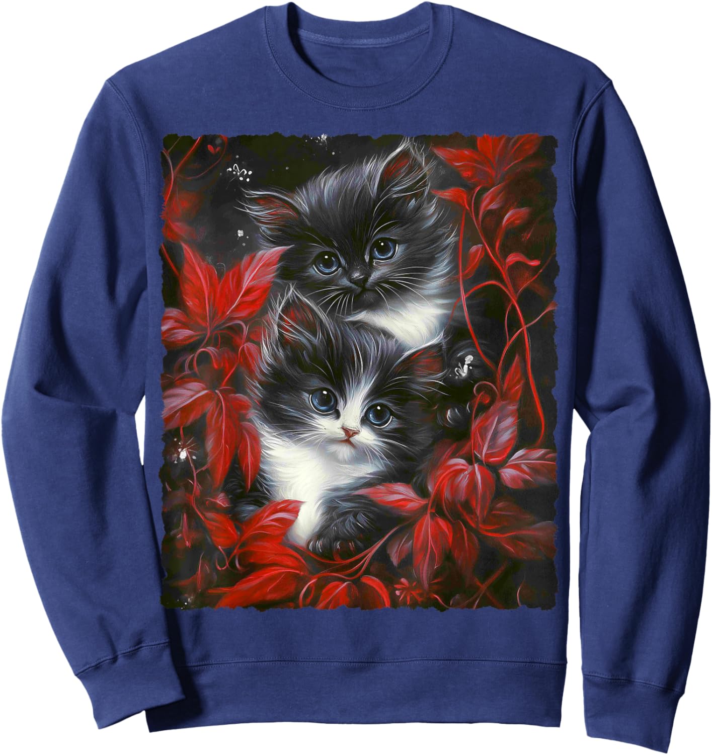 Cute Magical Cat Kitten Fantasy Art Design Sweatshirt - Sweatshirt | Navy