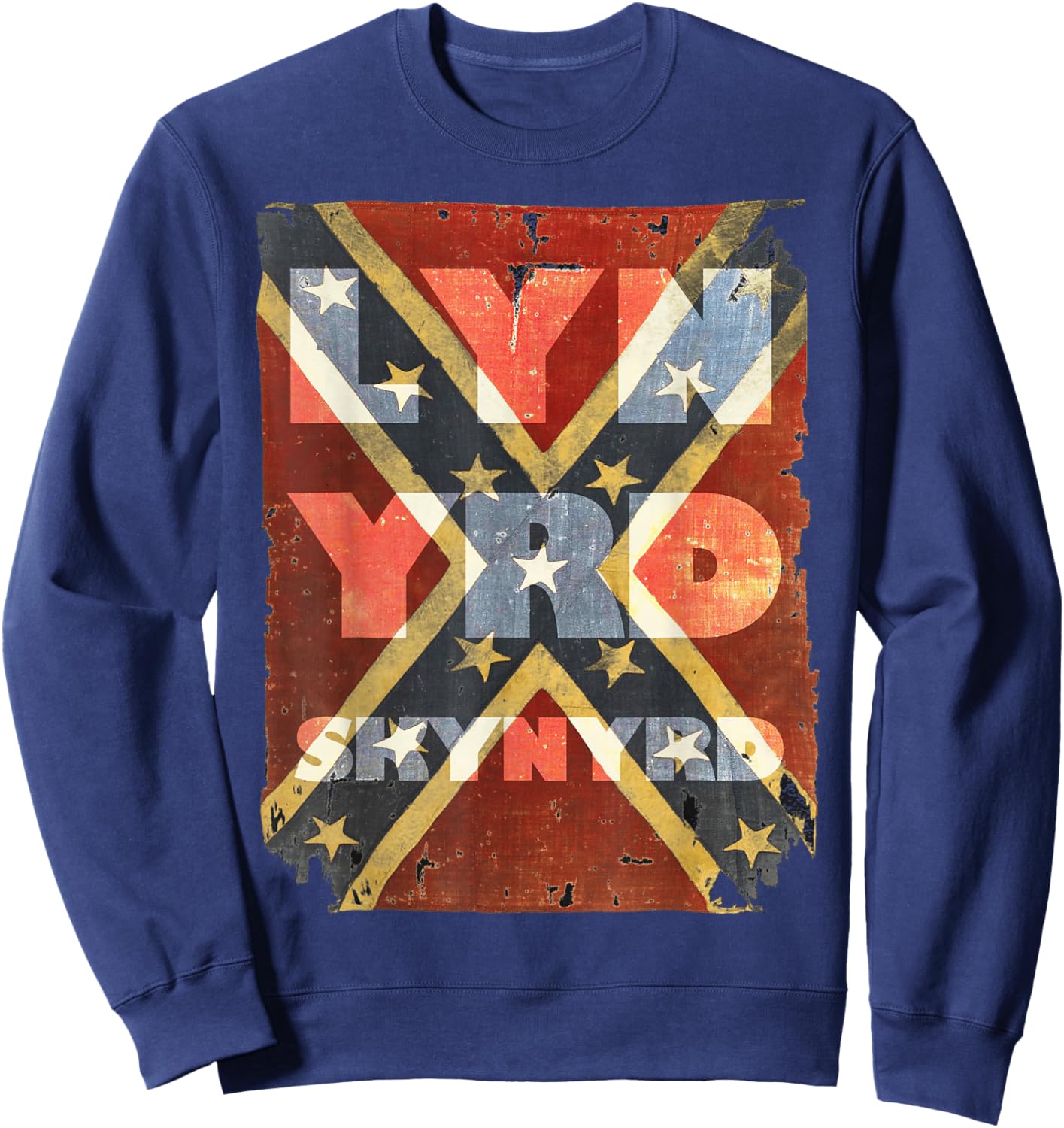 Lynyrd Skynyrd Southern Pride US Flag Retro 70s Rock Country Sweatshirt - Sweatshirt | Navy