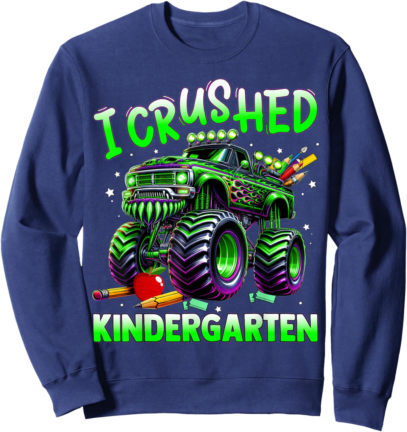 I Crushed Kindergarten Last Day of School Boys Sweatshirt - Sweatshirt | Navy