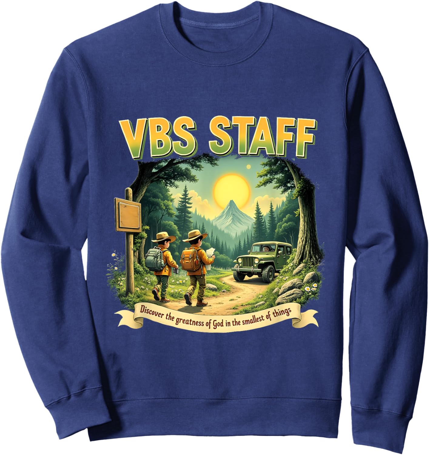VBS Staff Adventure Magnified Smallest Insects VBS Team 2025 Sweatshirt - Sweatshirt | Navy