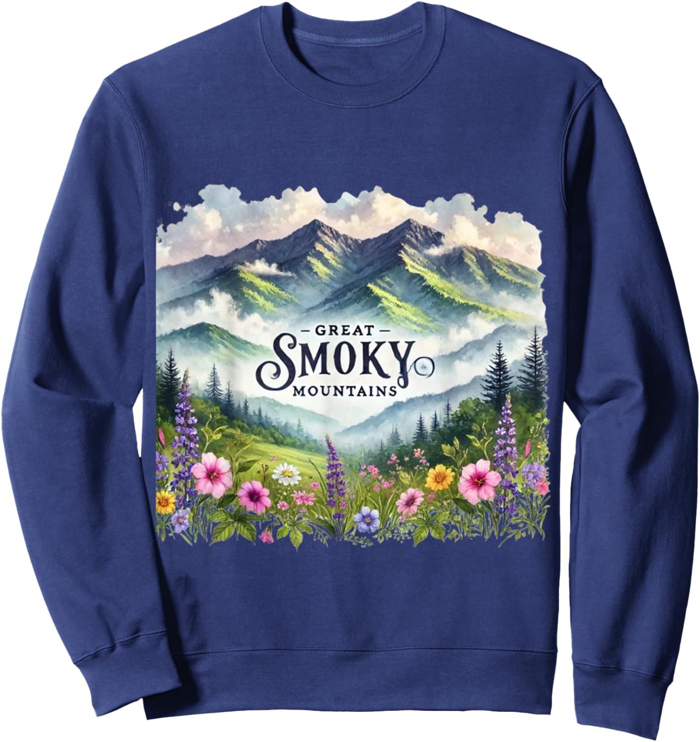 Great Smoky Mountains Spring Sweatshirt - Sweatshirt | Navy