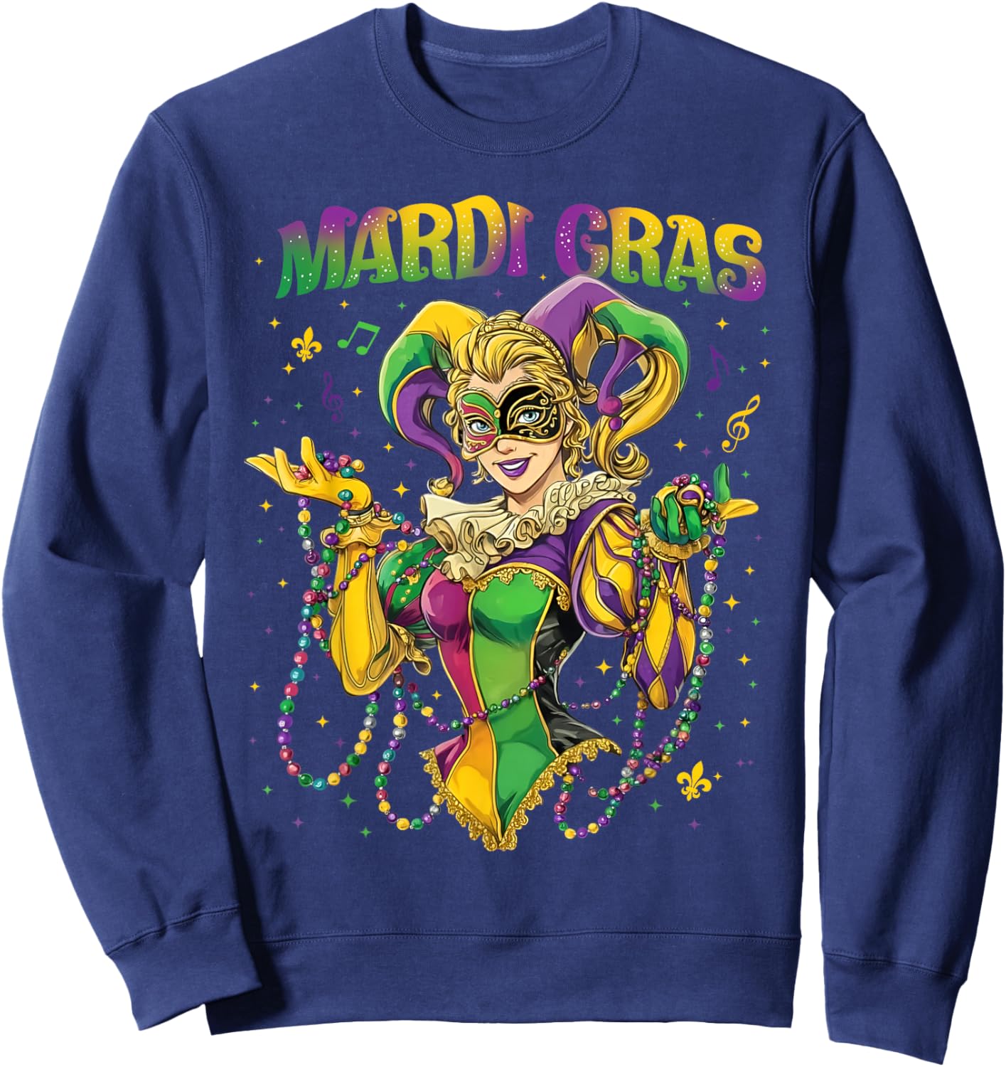 Retro Nawlins for The Mardi Gras Carnival of New Orleans 2026 Sweatshirt - Sweatshirt | Navy