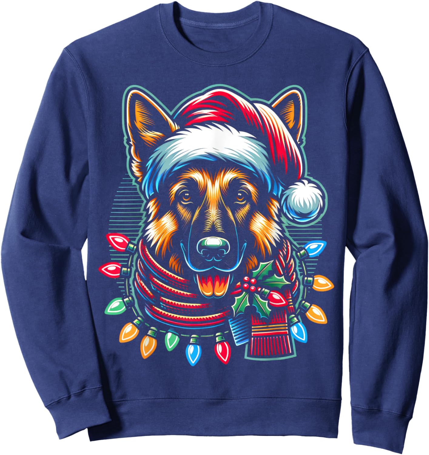 Christmas German Shepherd Xmas Shepherd Mom Dog Lover Sweatshirt - Sweatshirt | Navy