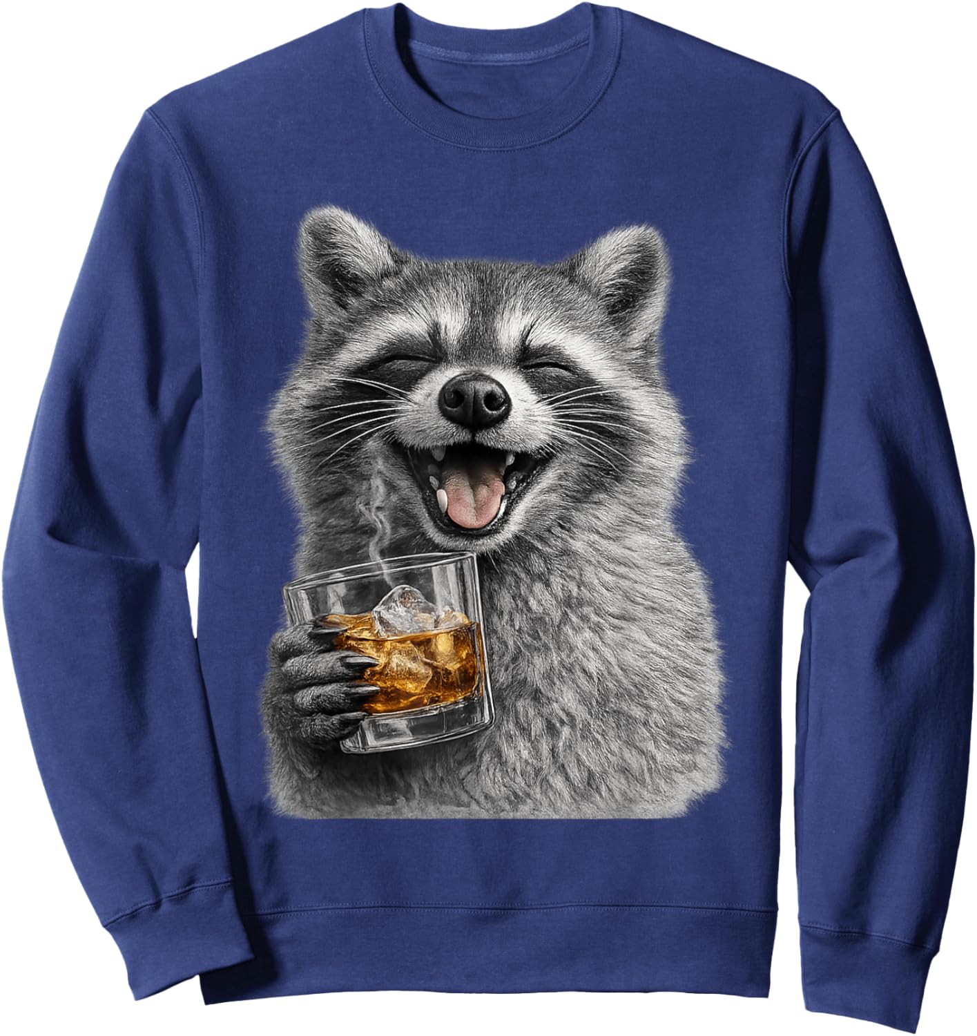 Funny Raccoon Design, Silly Meme, Danke Memes, 90s Vintage Sweatshirt - Sweatshirt | Navy