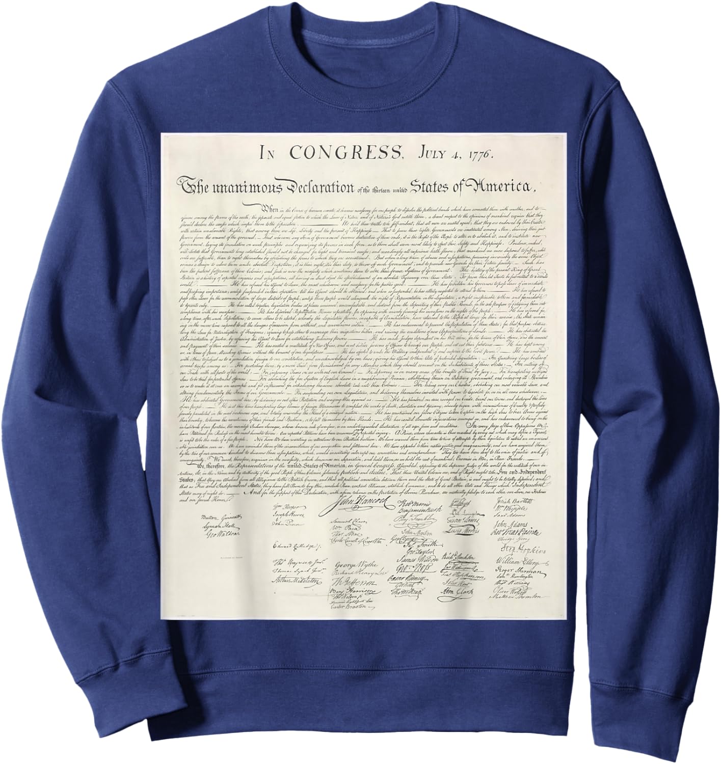 Declaration Of Independence Signatures Sweatshirt - Sweatshirt | Navy