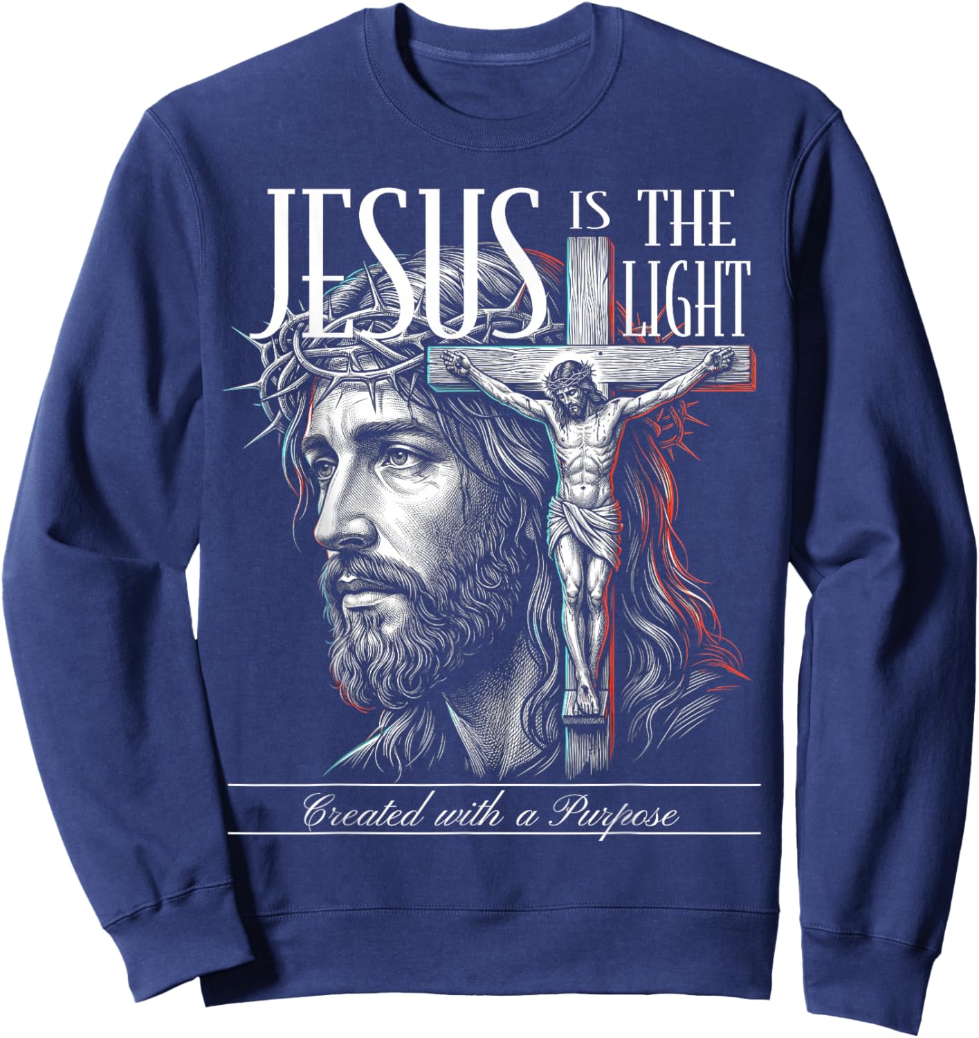 Jesus is the Light Sweatshirt - Sweatshirt | Navy