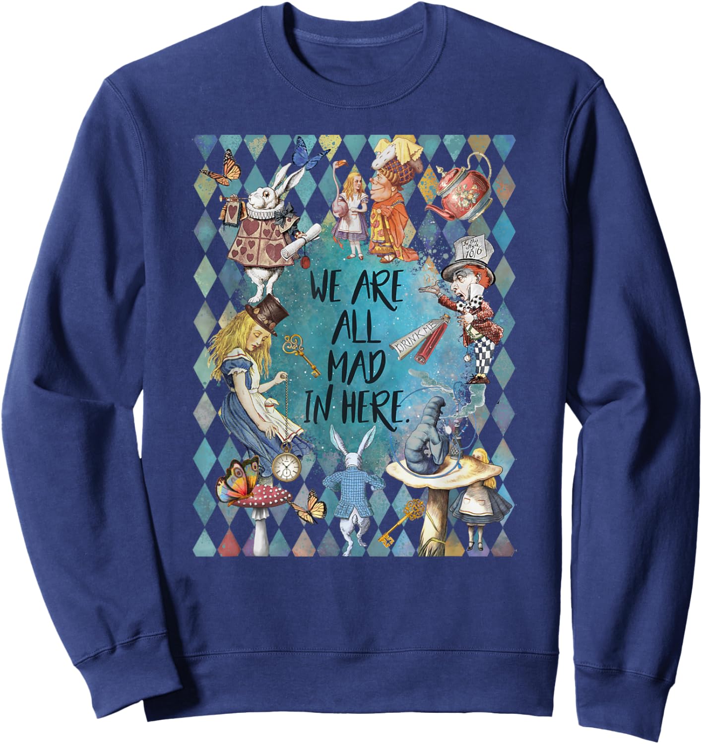 We Are All MAD Here - Wonderland Celebration Sweatshirt - Sweatshirt | Navy