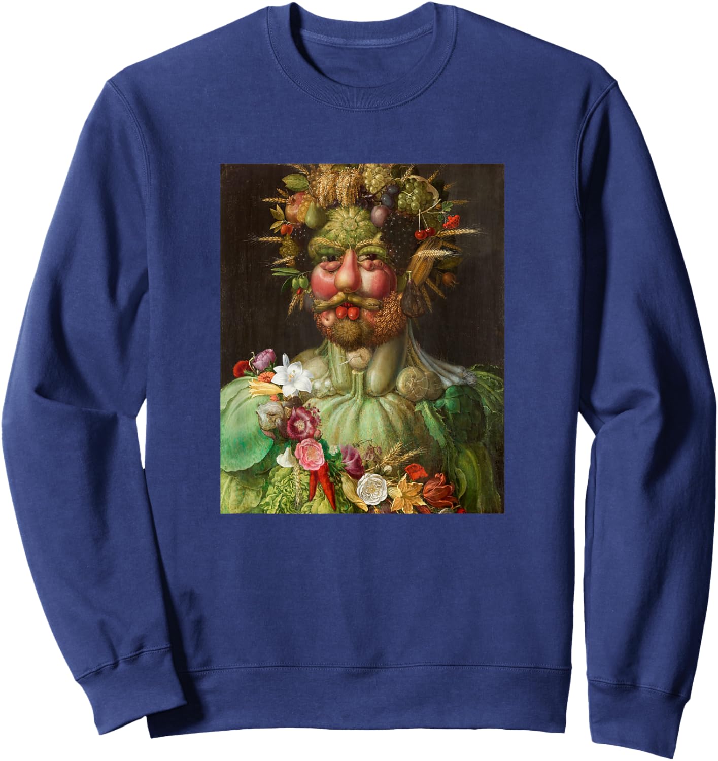 Archimboldo Vertumnus Fruit Face Renaissance Fine Art Funny Sweatshirt - Sweatshirt | Navy