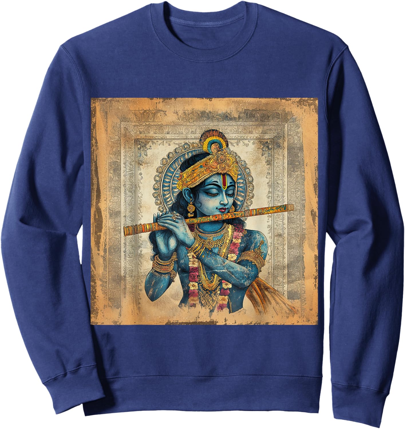 Krishna God oF Love Hindu Deity Ancient Hinduism Mythology Sweatshirt - Sweatshirt | Navy