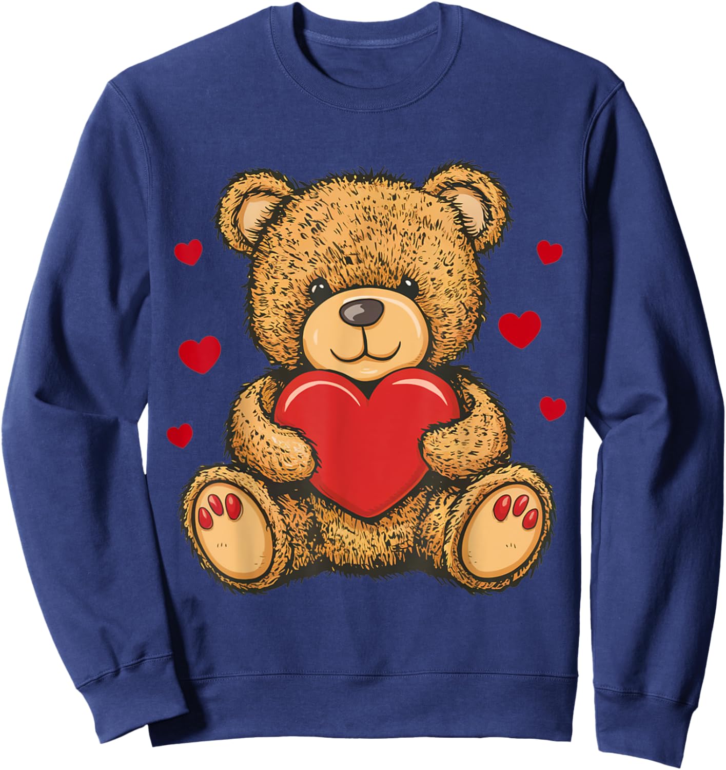 Adorable Teddy Bear with Heart- Love plushie Sweatshirt - Sweatshirt | Navy