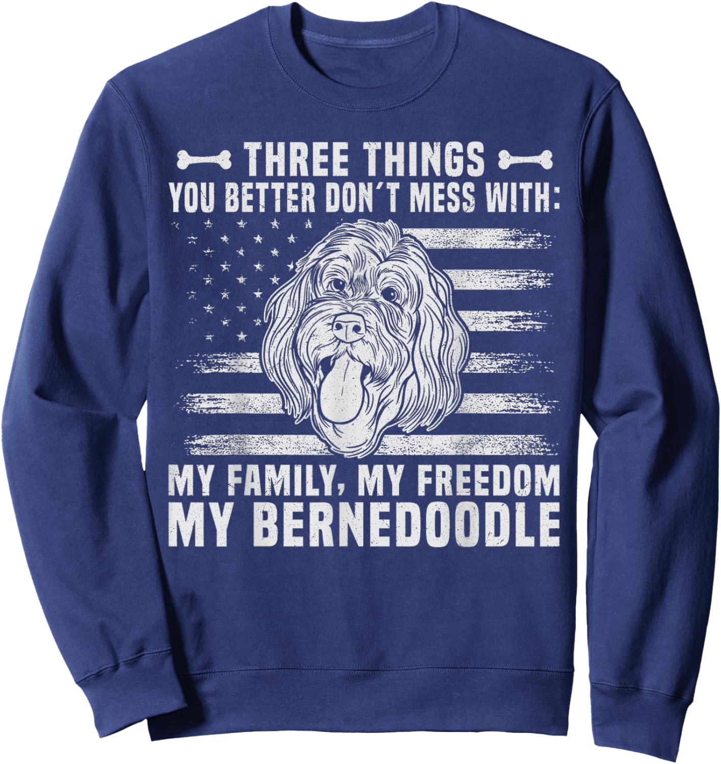 Bernedoodle Puppy Stuffed Animal Dog Mom Dog owner Sweatshirt - Sweatshirt | Navy