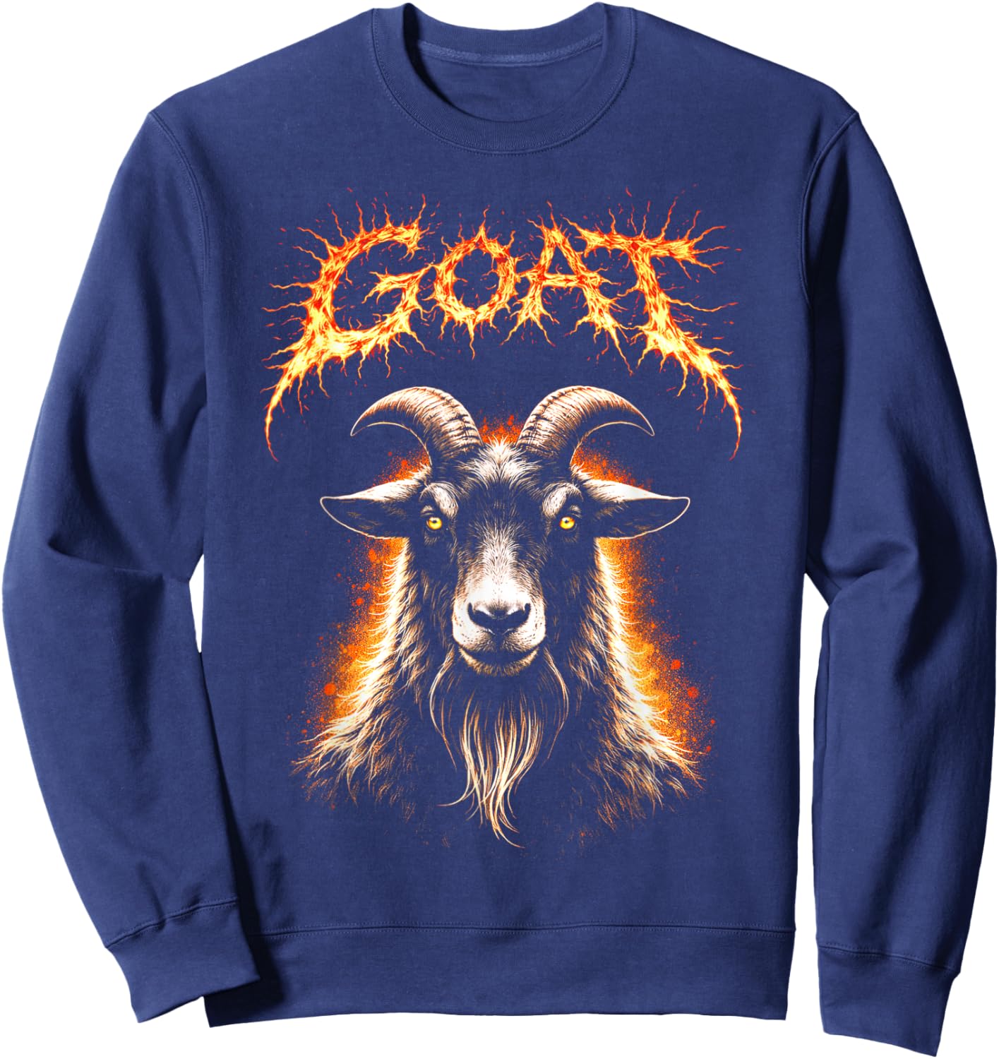 Goat Heavy Metal, Concert de Musique Animal Rock des années 80, Rock N Roll Sweatshirt - Sweatshirt | Navy