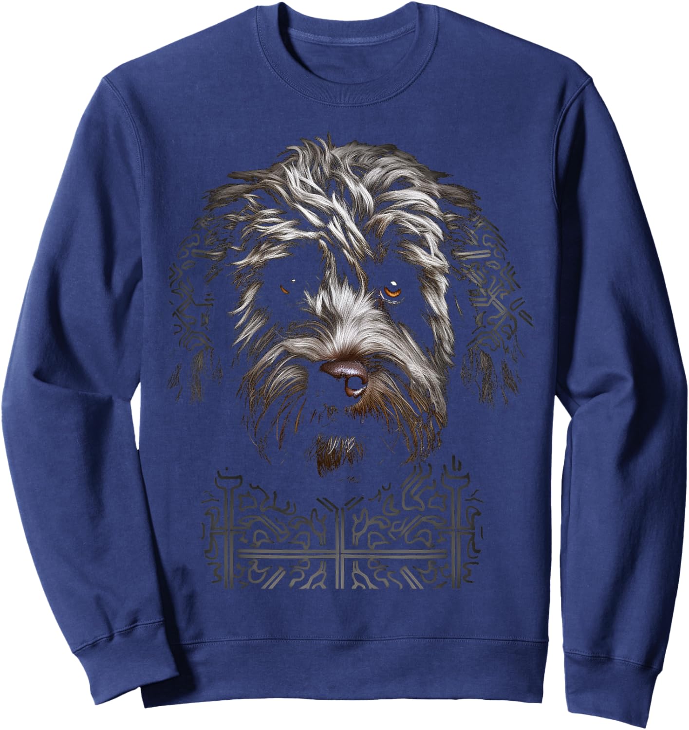 Labradoodle Motif Pet Illustration Dog Labradoodle Women Kids Sweatshirt - Sweatshirt | Navy