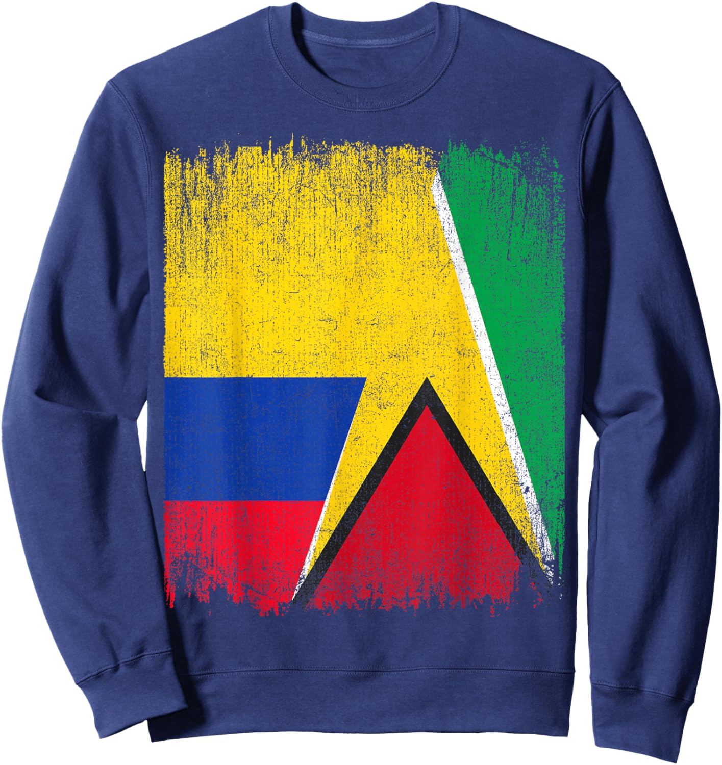 Half Colombia Guyana Flag Colombian Guyanese Pride Roots Sweatshirt - Sweatshirt | Navy