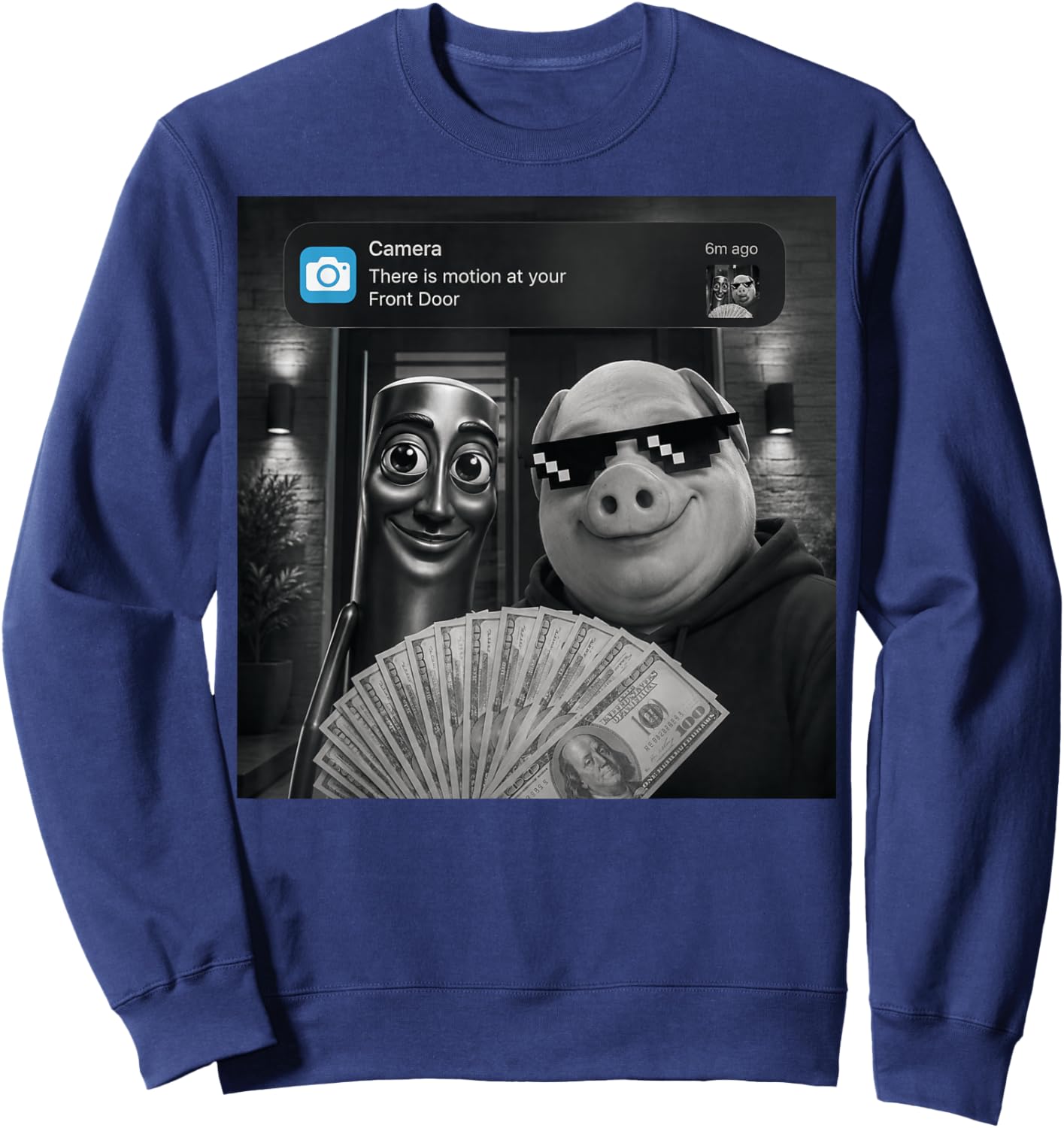 Tung Tung Tung Sahur John Pork Meme Brainrot for Kids Sweatshirt - Sweatshirt | Navy