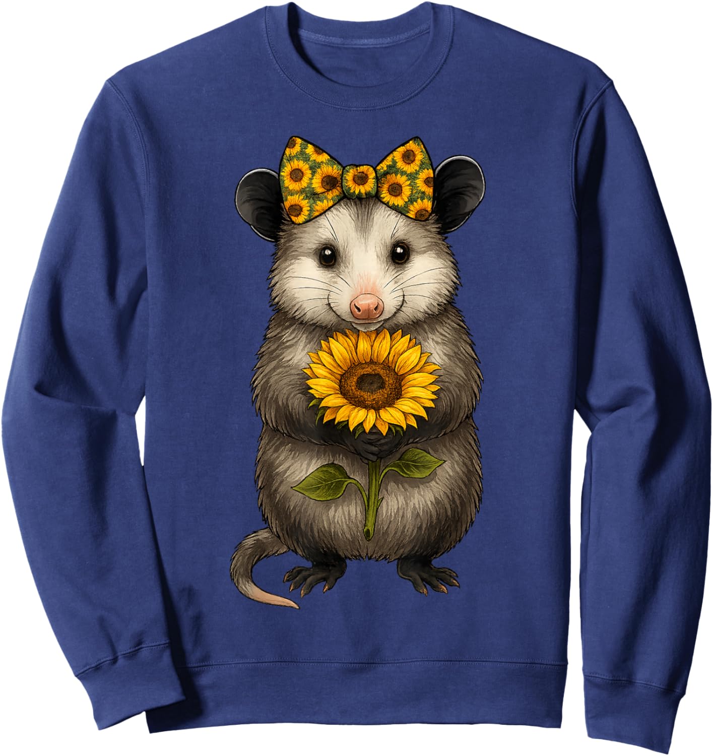Opossum Sunflower Bow Sweatshirt - Sweatshirt | Navy