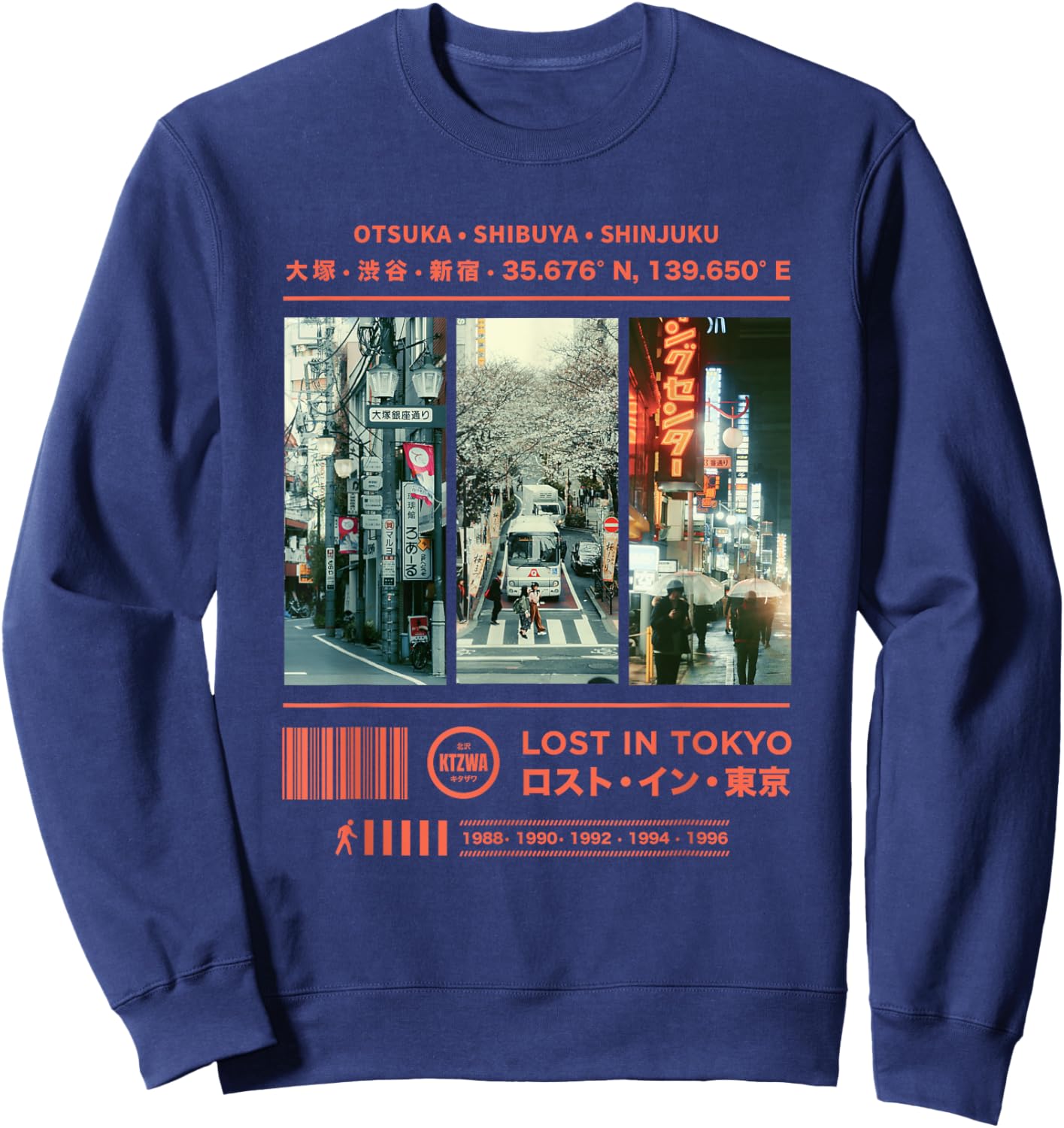Japanese Tokyo Cyberpunk Art Streetwear Retro Sweatshirt - Sweatshirt | Navy