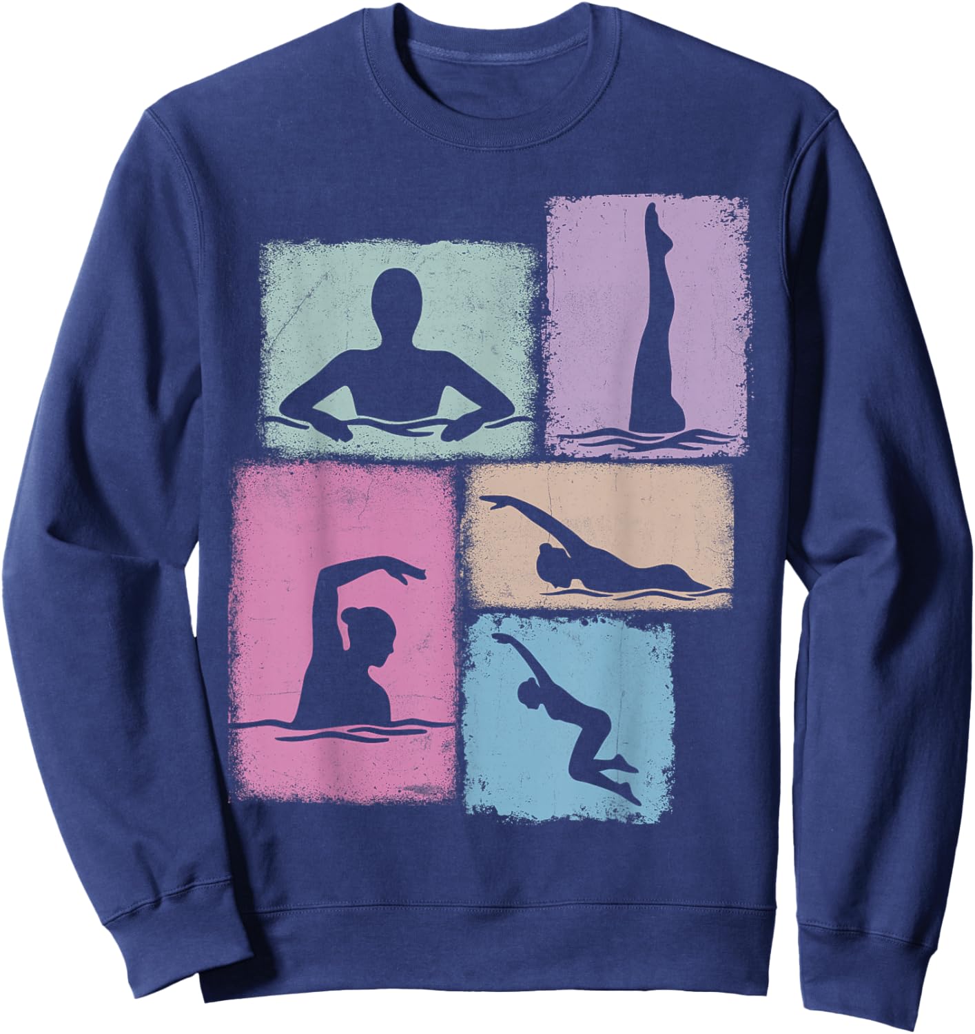 Swim Collage Swimmer Women Kids Swimming Coach Youth Girl Sweatshirt - Sweatshirt | Navy