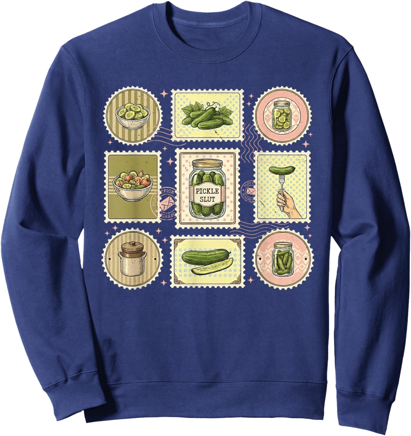 Canned Pickle Jar Canning Season Cucumber Lover Men Women Sweatshirt - Sweatshirt | Navy