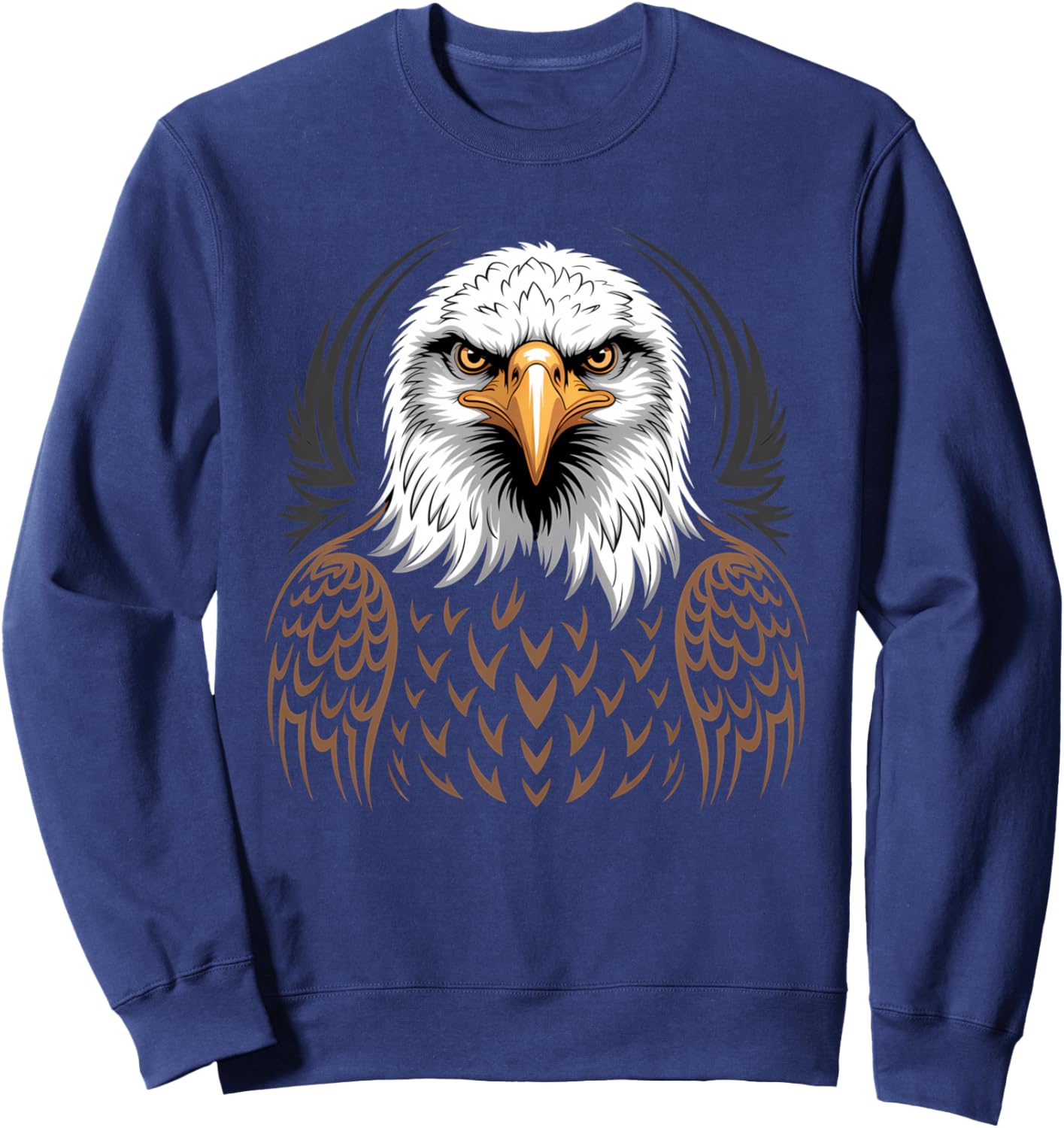 Eagle Lover Portrait Artwork Wildlife Forest Animal Art Sweatshirt - Sweatshirt | Navy