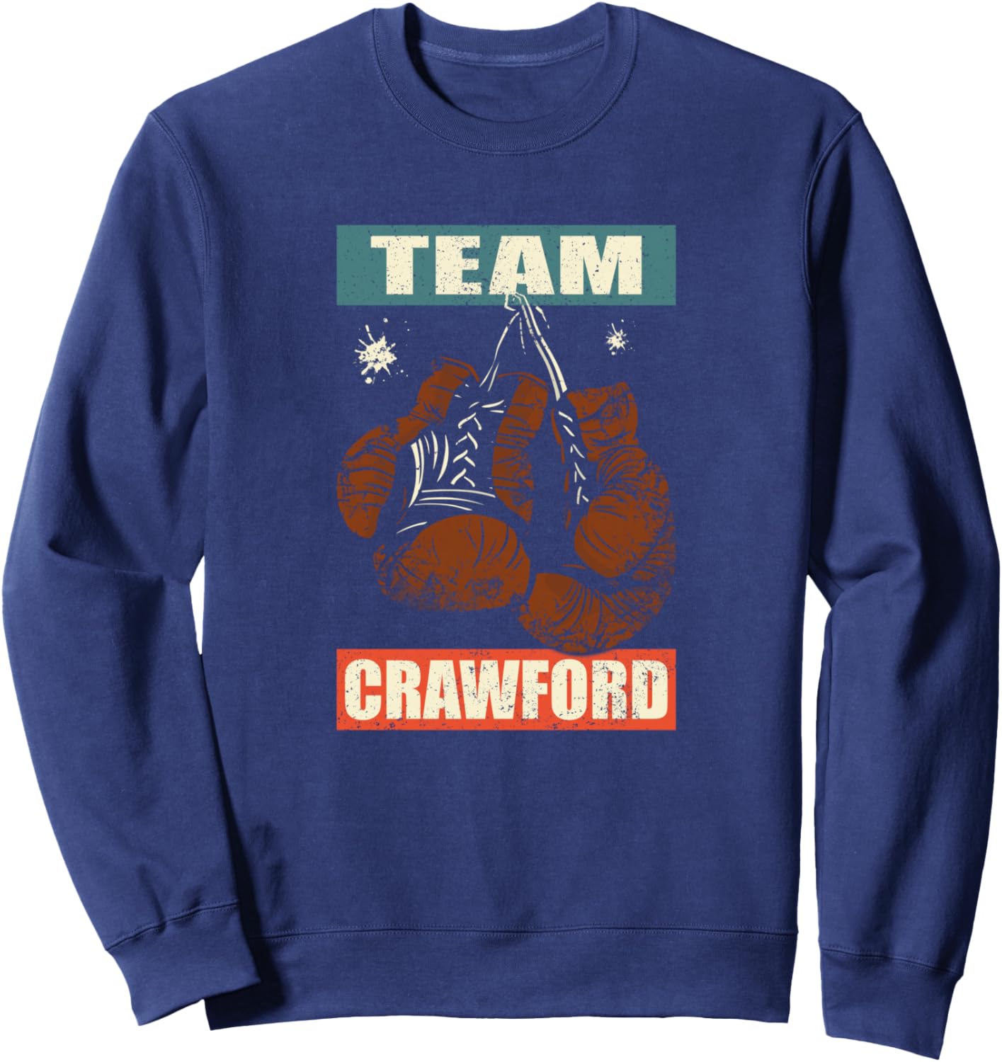Crawford last name Retro Family Name Crawford Boxing Sweatshirt - Sweatshirt | Navy
