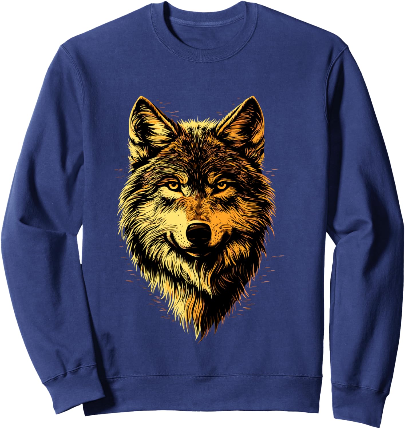 Loup Motif J'aime Les Loups Meute de Loups Loup Sauvage Manche Longue Sweatshirt - Sweatshirt | Navy