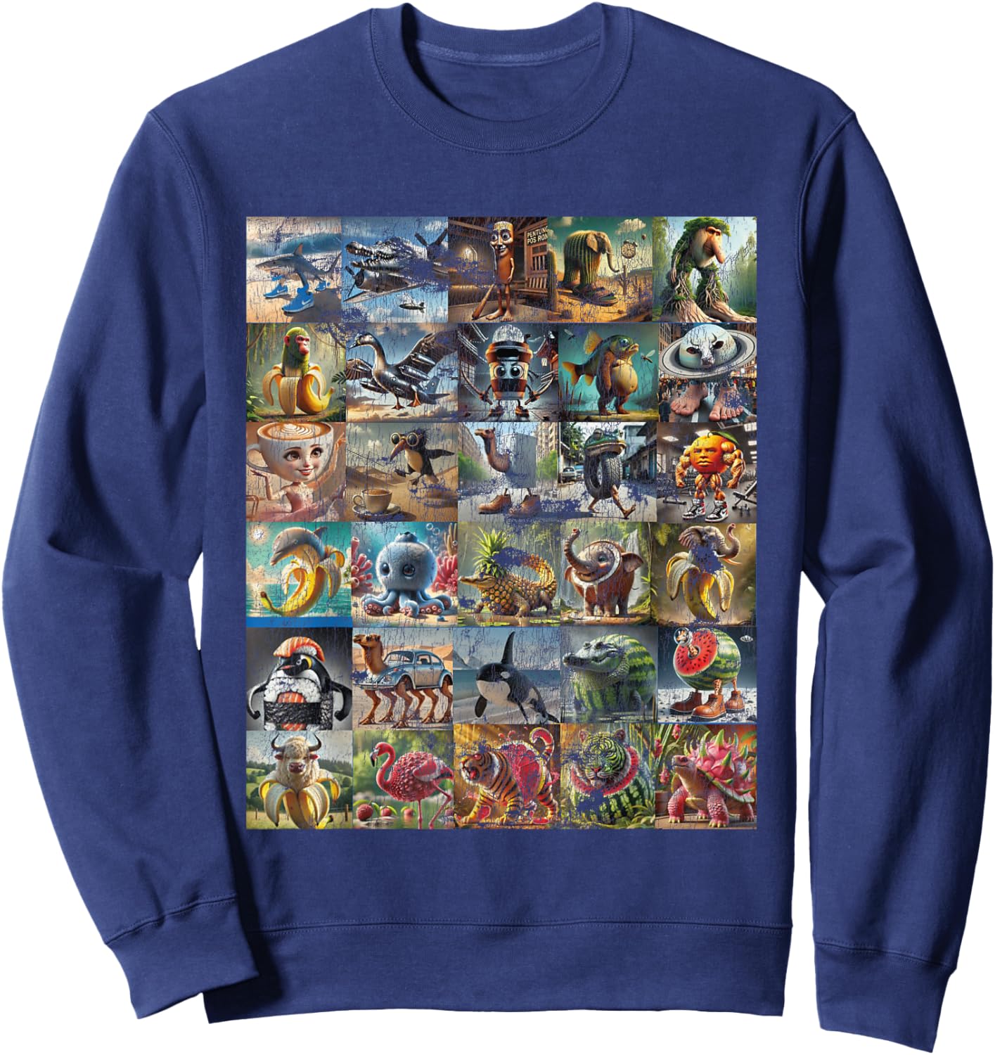 Italian Brainrot Ballerina Assassino Character Meme Mix Sweatshirt - Sweatshirt | Navy