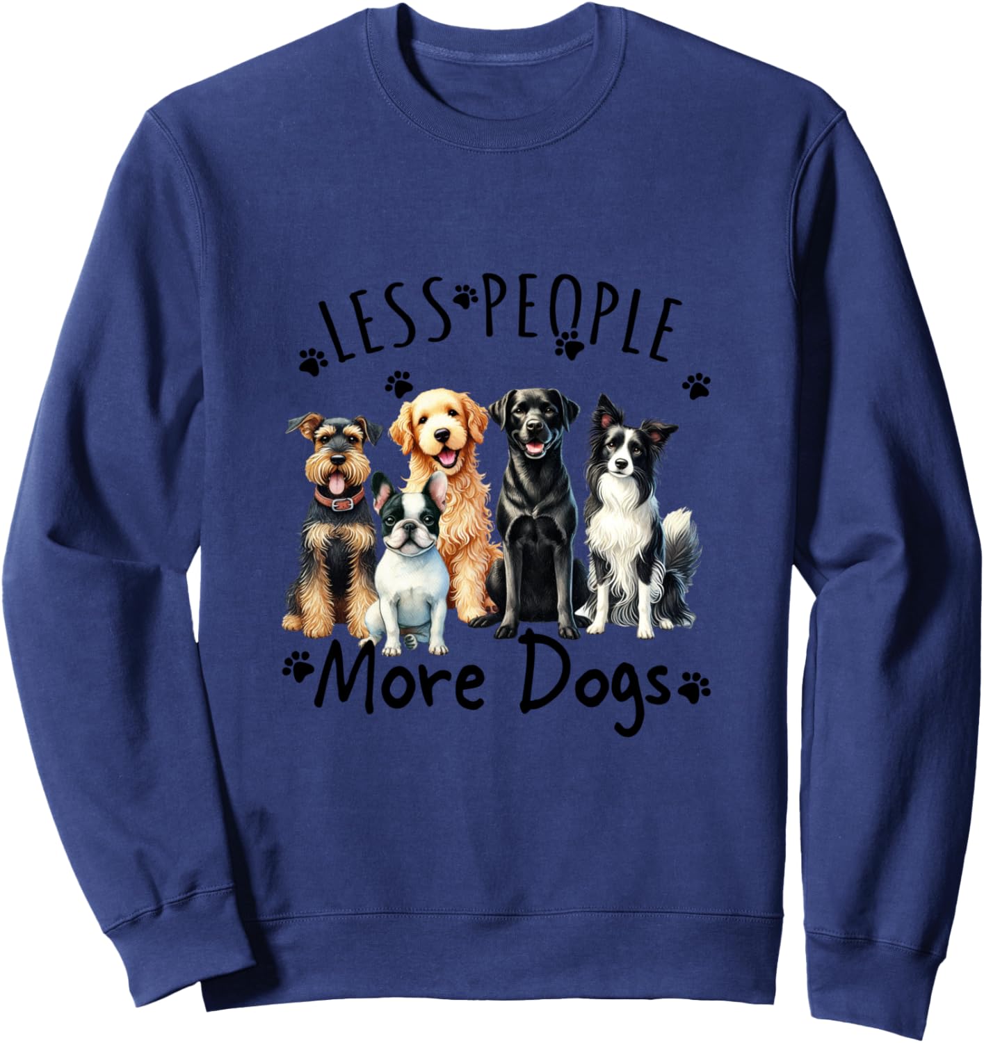Less People More Dogs Sweatshirt - Sweatshirt | Navy