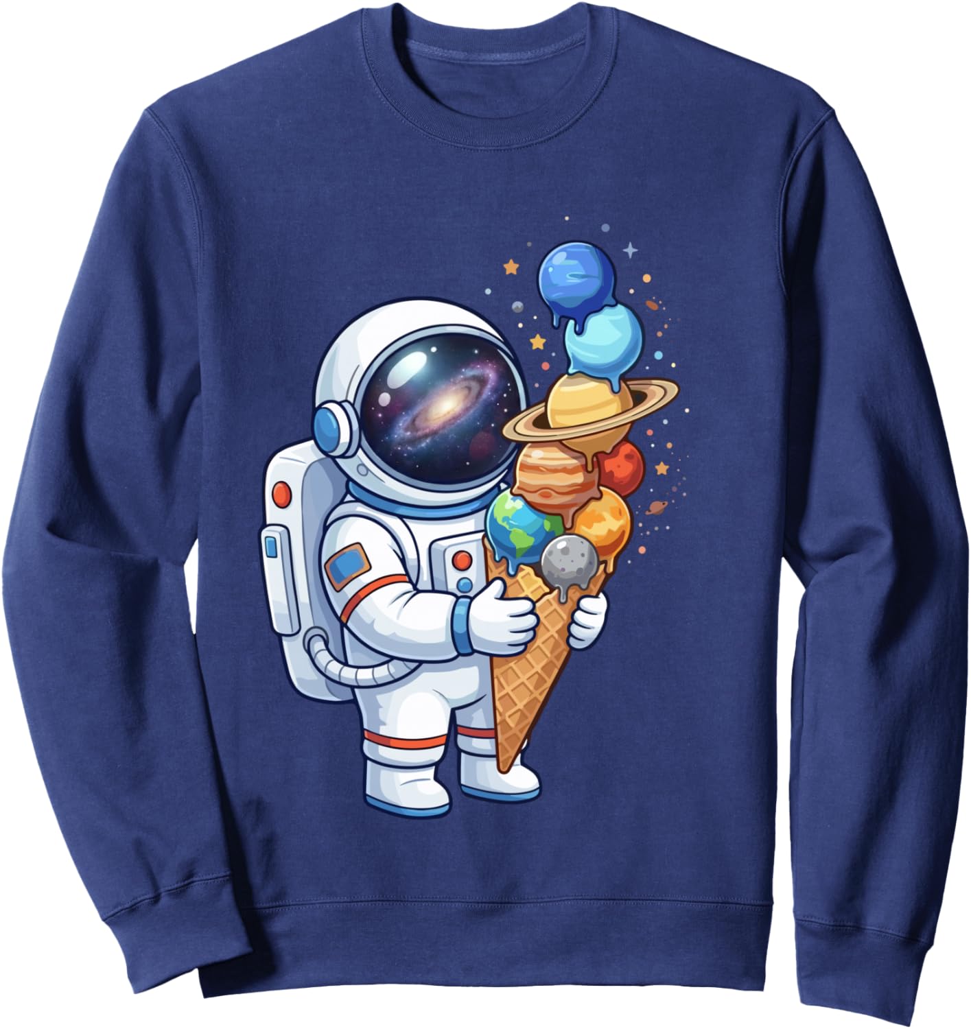 Astronaute Costume Espace Astronomie Planètes Manche Longue Sweatshirt - Sweatshirt | Navy