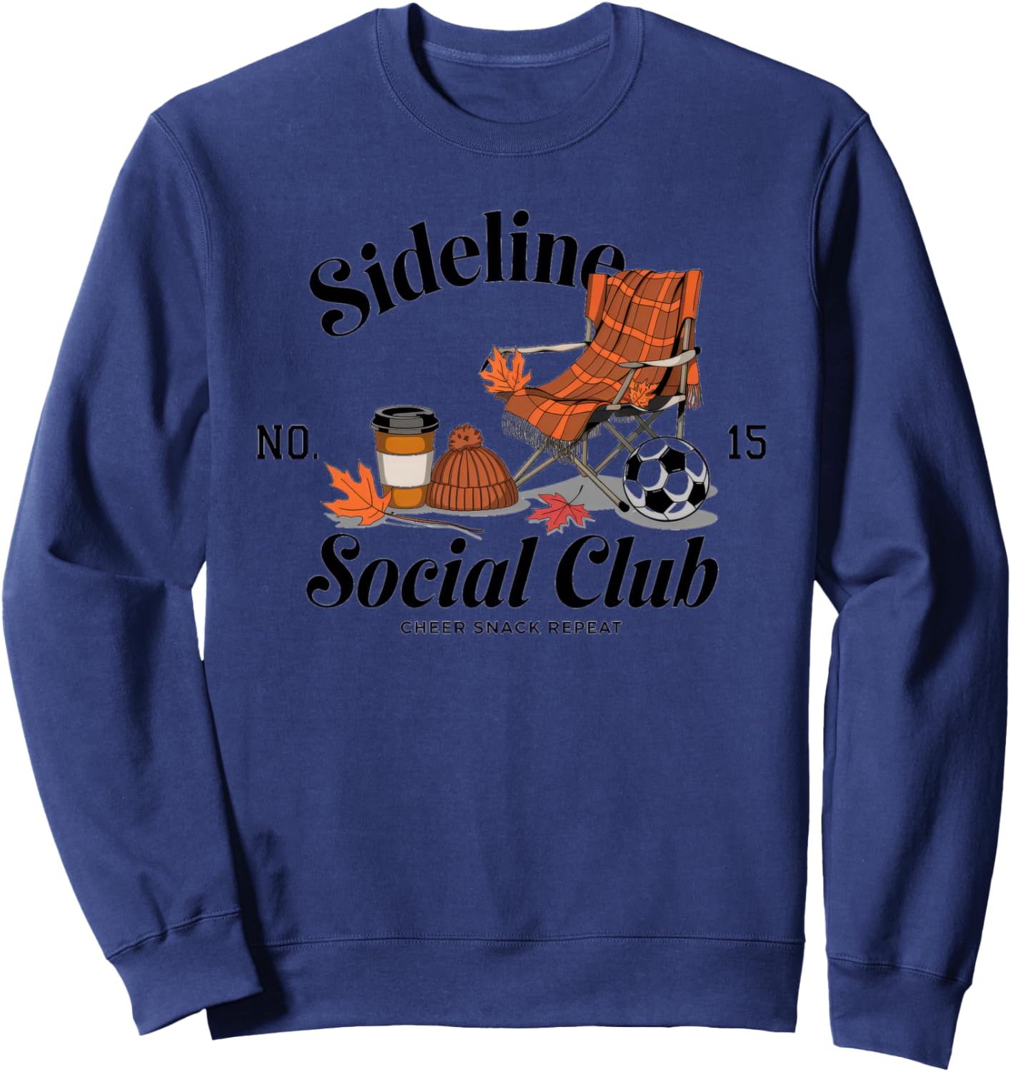 Women Sideline Social Club Soccer Mom Game Day Sweatshirt - Sweatshirt | Navy