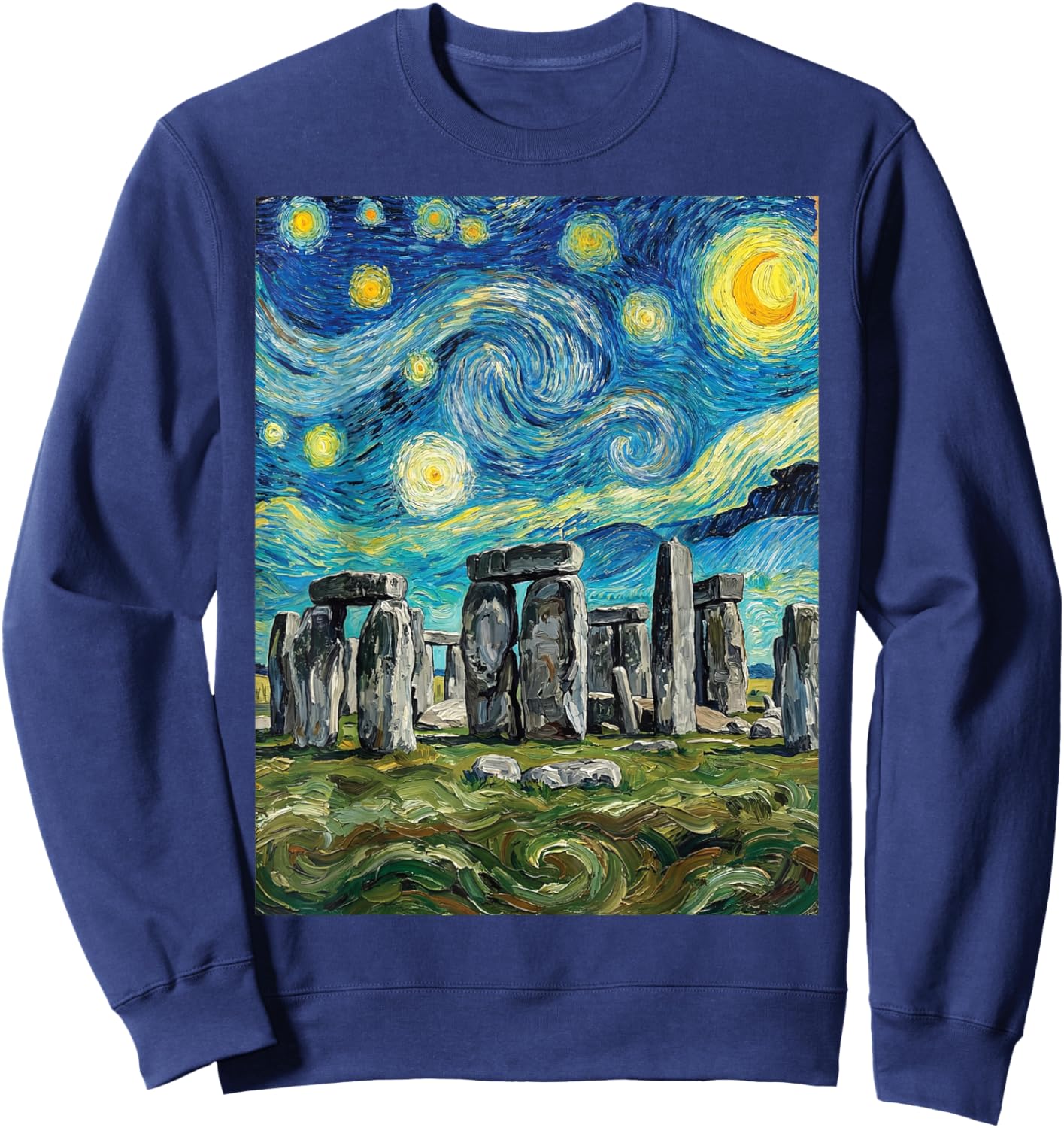 Stonehenge Starry Night Style Sweatshirt - Sweatshirt | Navy