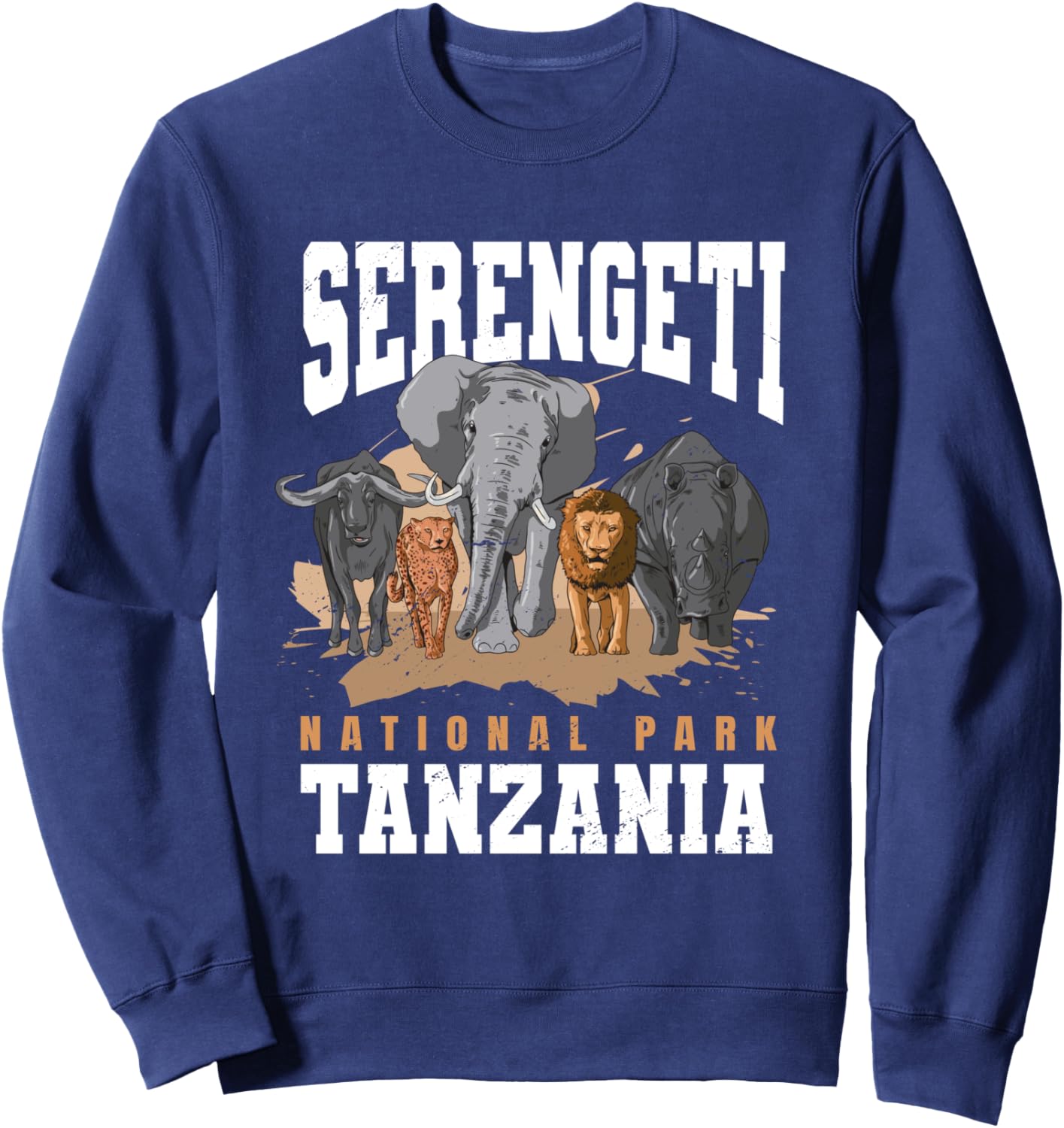 Serengeti National Park Tanzania Safari Animals Big 5 Africa Sweatshirt - Sweatshirt | Navy