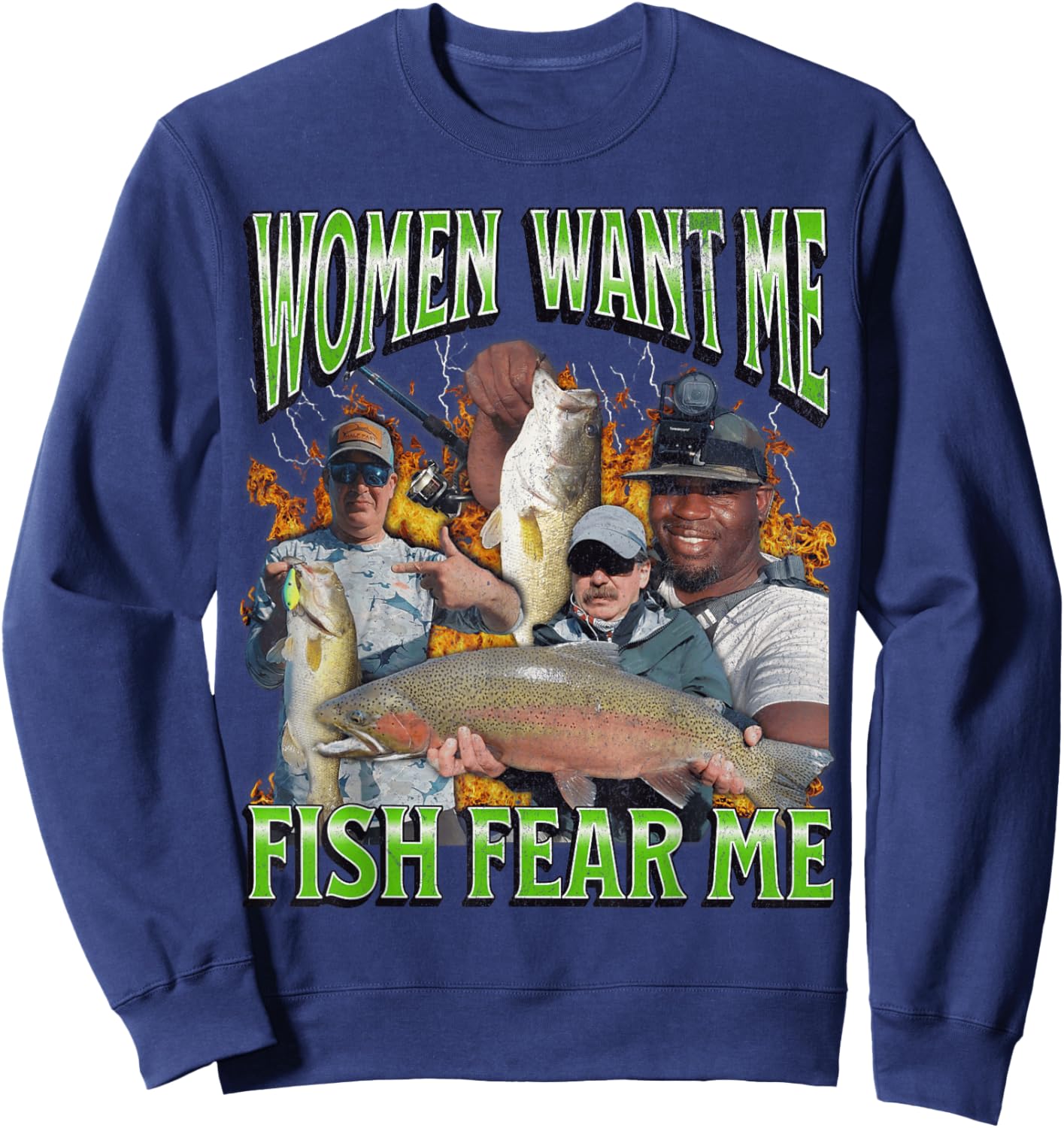 MildlyPerturbed Women's Fishing Graphic - Black, Short Sleeve, Small, Adult, -Adults, Family, Friends, Sports Enthusiasts, Fishing Enthusiasts, , Young Adults, Small Size Sweatshirt - Sweatshirt | Navy